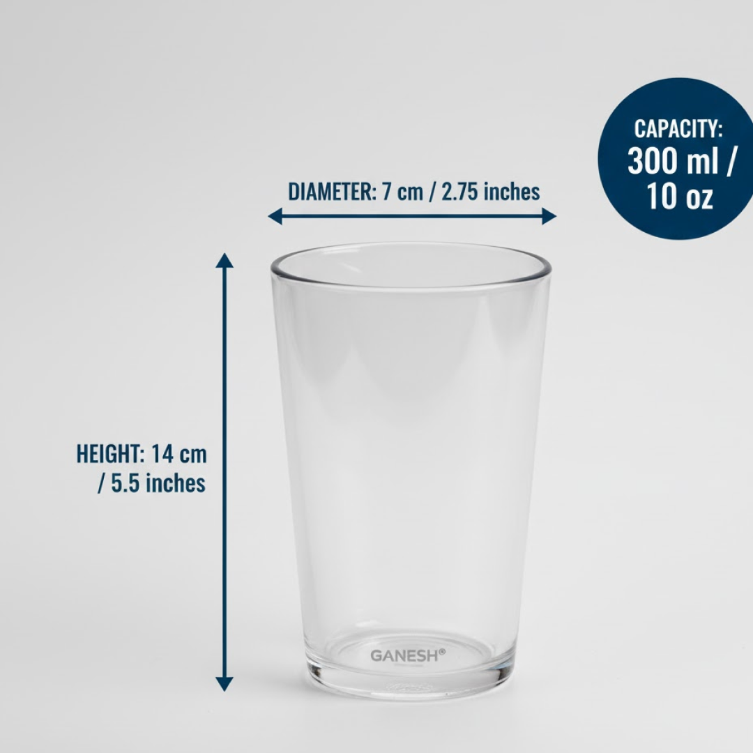 Plastic Glasses Set – Unbreakable Transparent 350ml (Set of 6) - Image 6