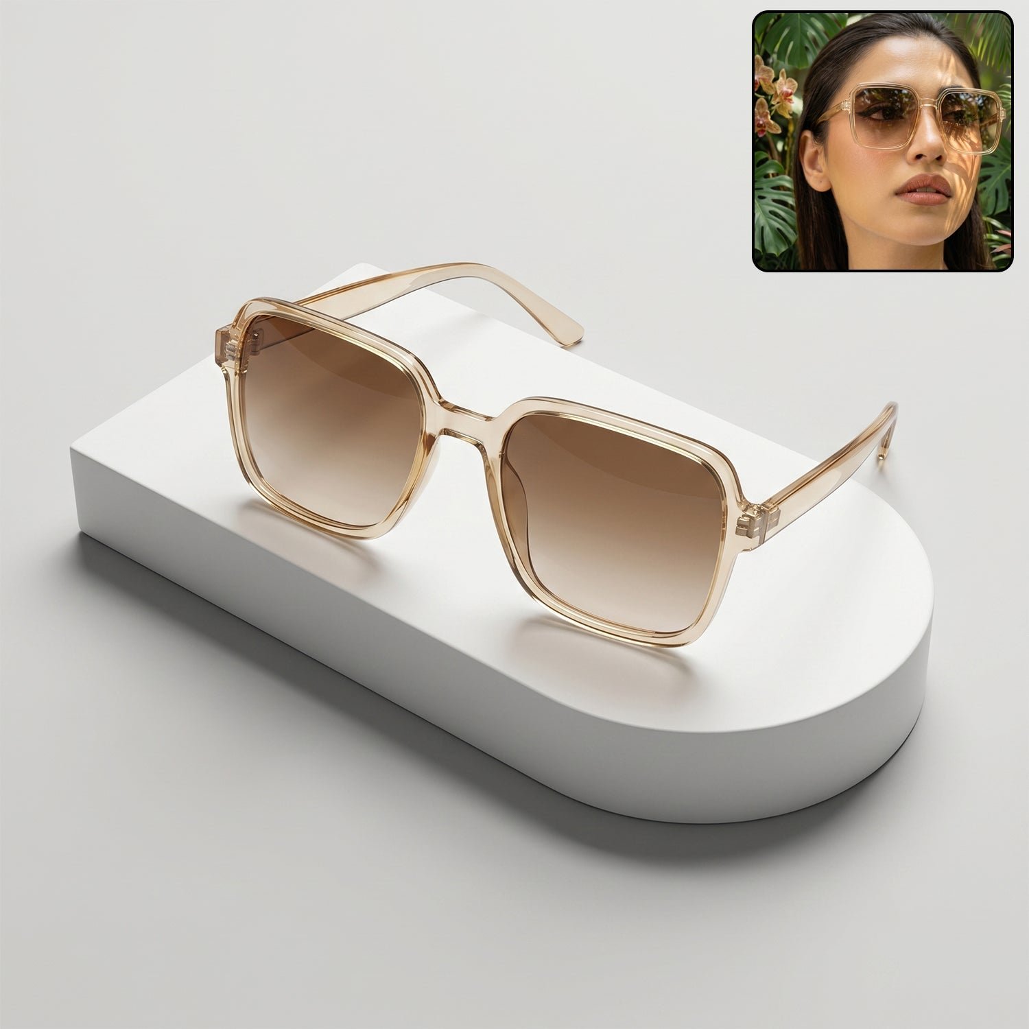 Square Retro Sunglasses – Trendy Oversized Gradient Tinted Eyewear - Image 4