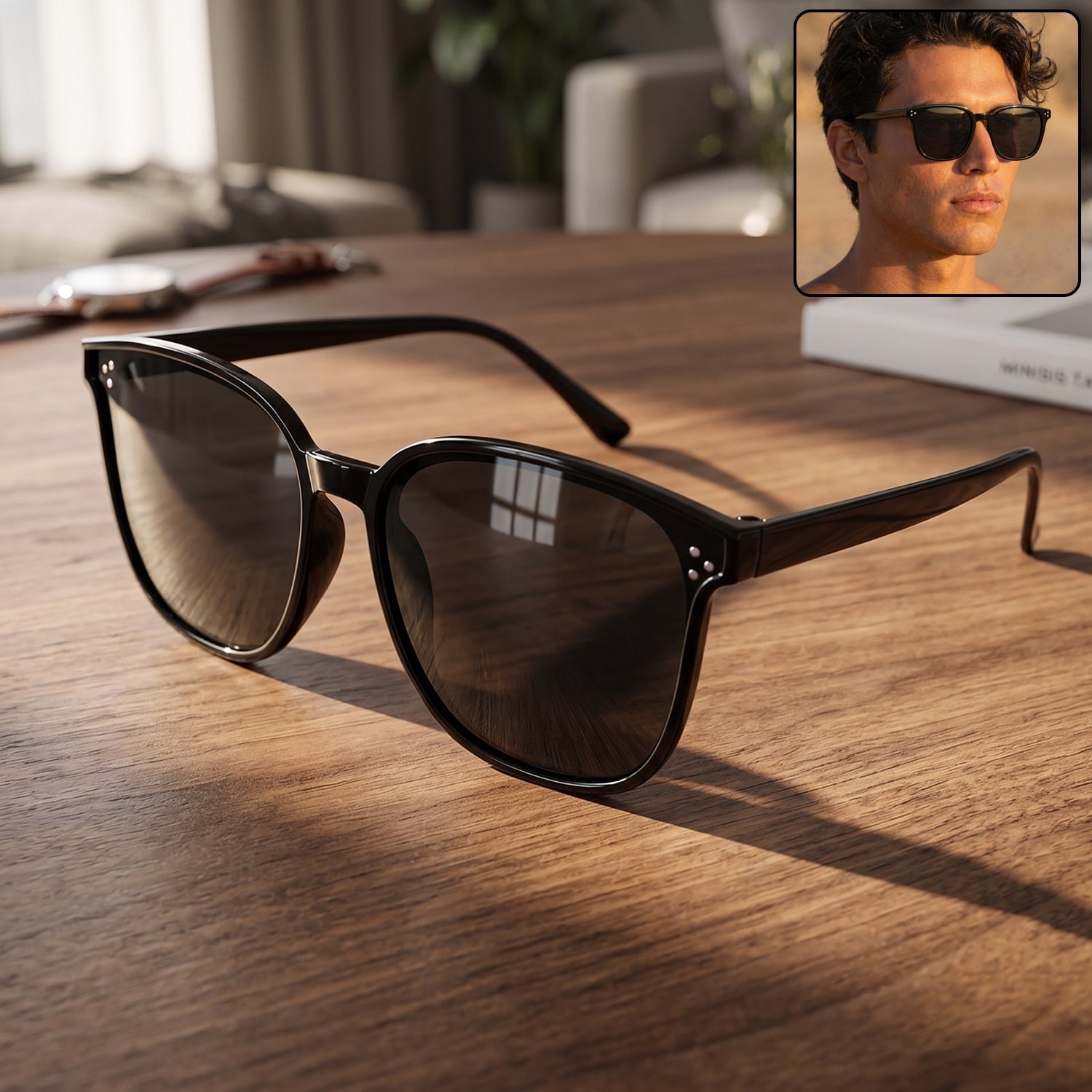 UV Protection Sunglasses – Classic Black Frame for Men & Women - Image 4