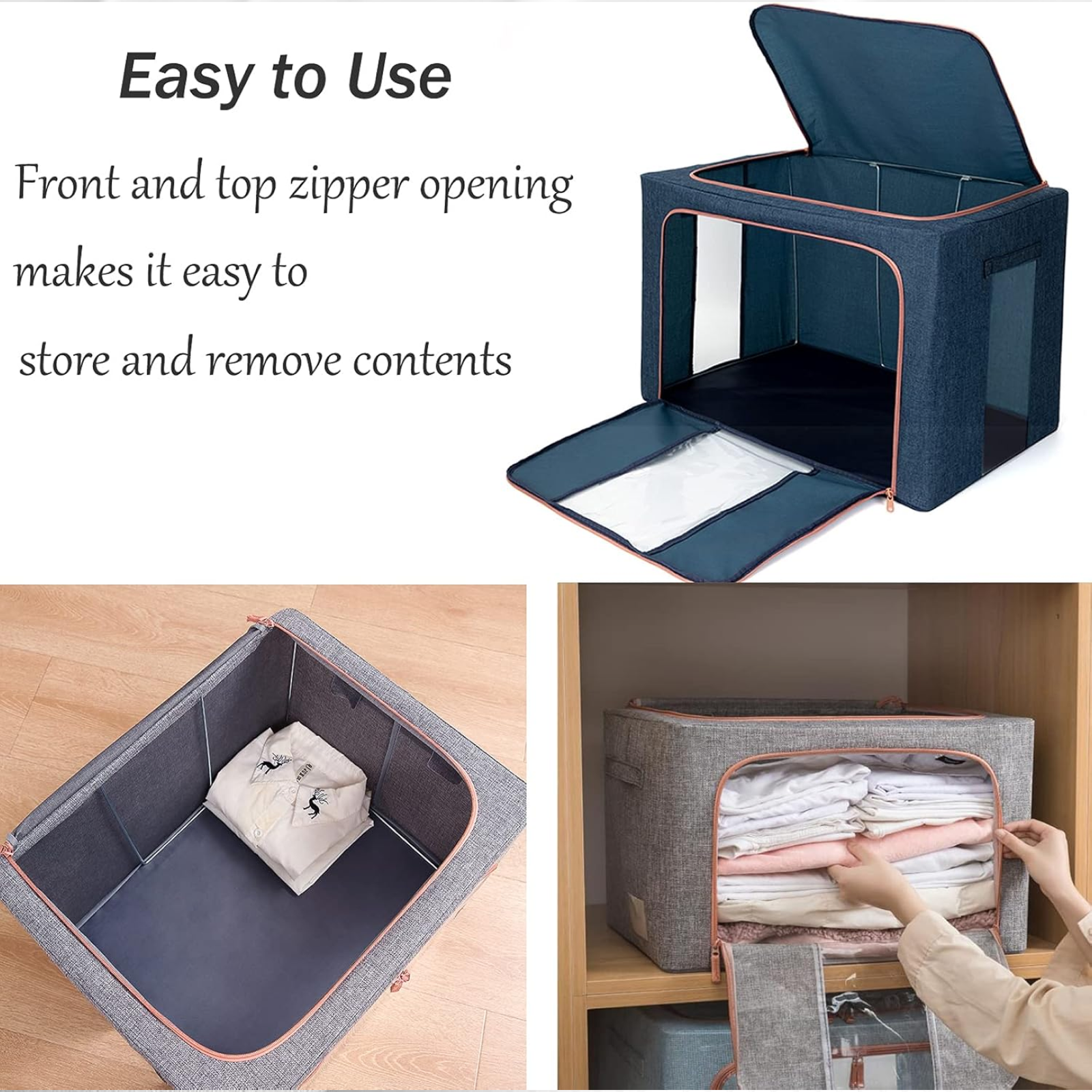 Foldable Storage Bag – 66L Steel Frame Clothes Organizer | Organivo - Image 9