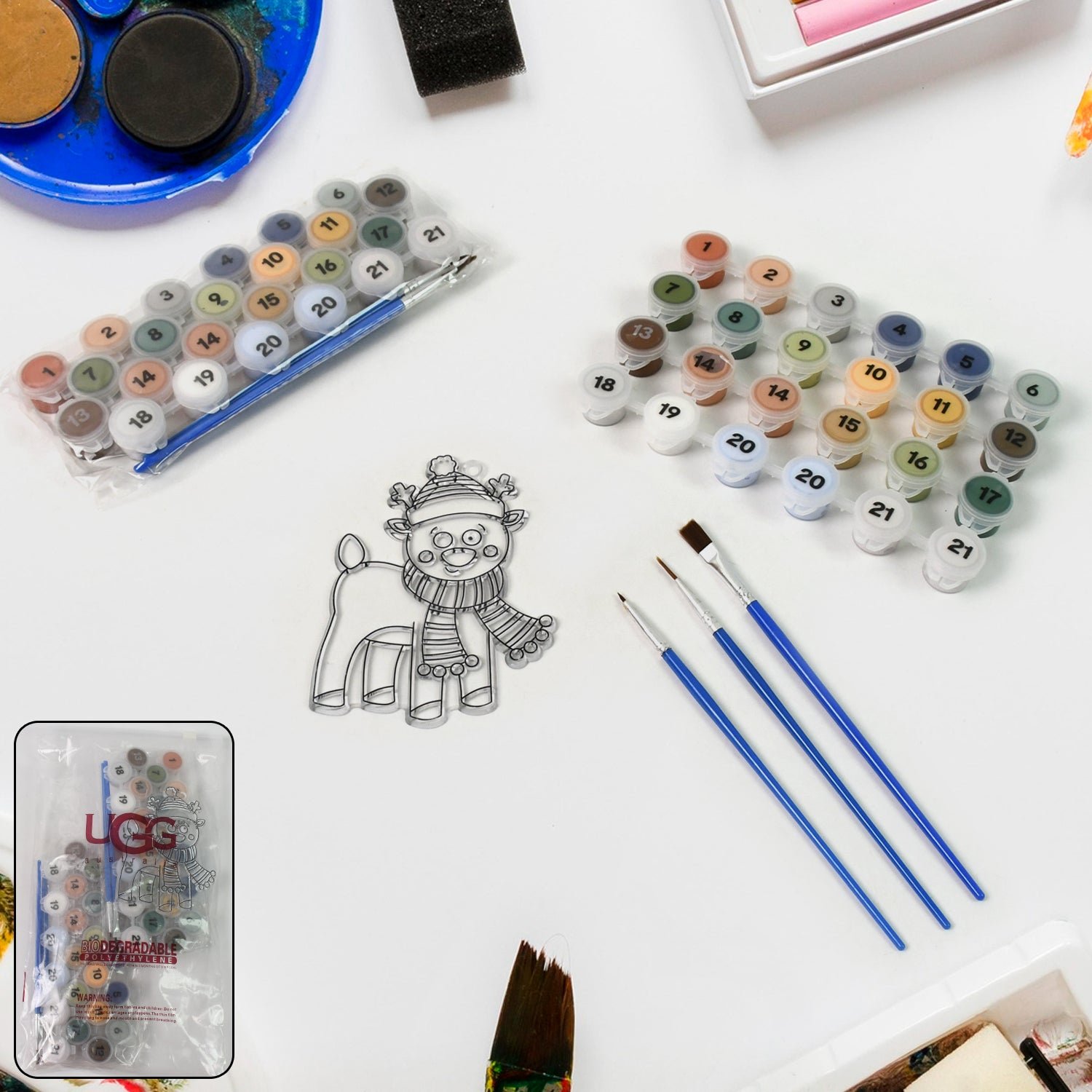 Paint by Number Kits - Adult DIY Art Set with Brushes | Indo Glow
