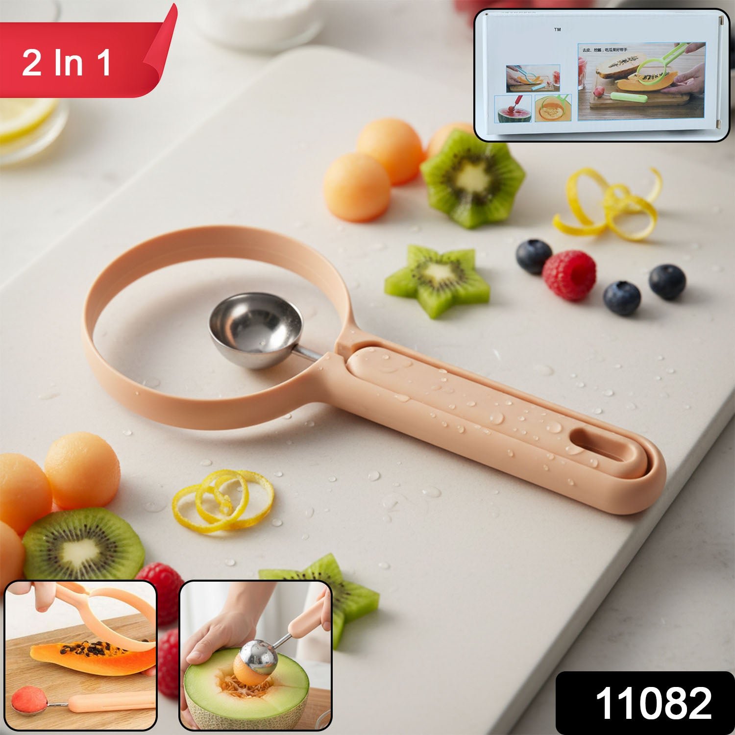 Fruit Scooper and Cutter Tool – Dual-Function Kitchen Essential - Image 2