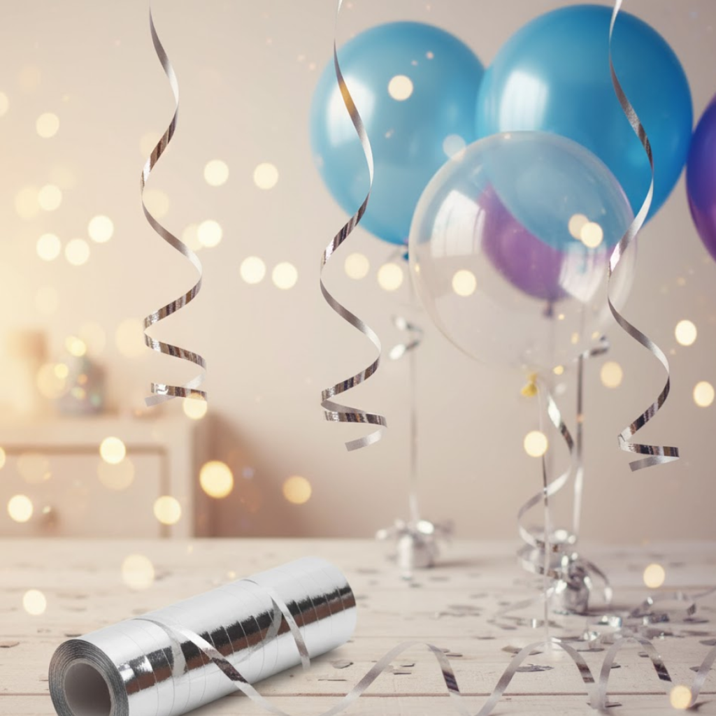 Silver Balloon Ribbon - 36 Pcs Set for Parties & Weddings | Styleva