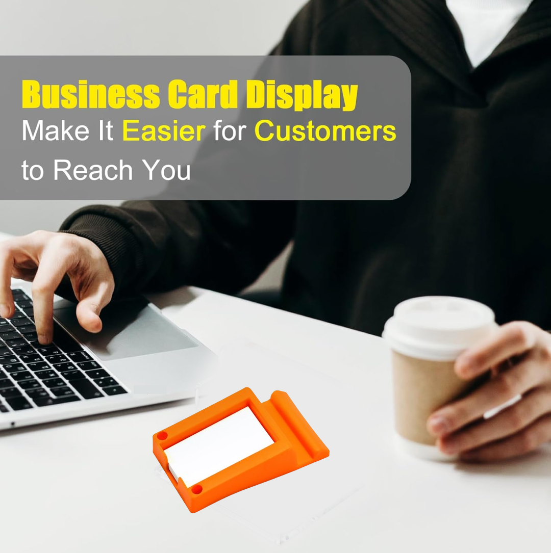 Plastic Business Card & Mobile Holder – Space-Saving Desk Organizer - Image 4