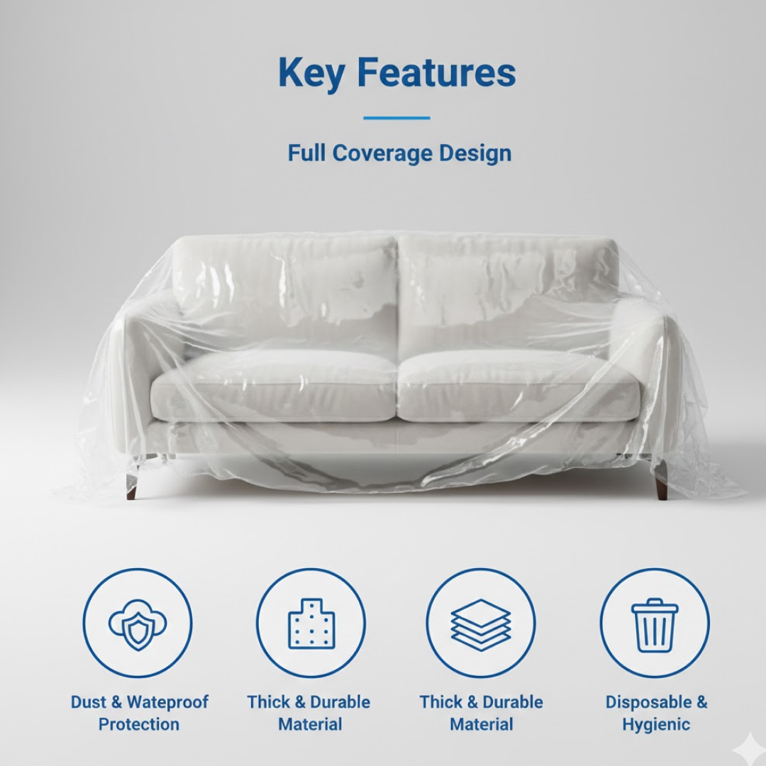 Disposable Furniture Cover – Thick Plastic Dust Proof | Styleva - Image 3