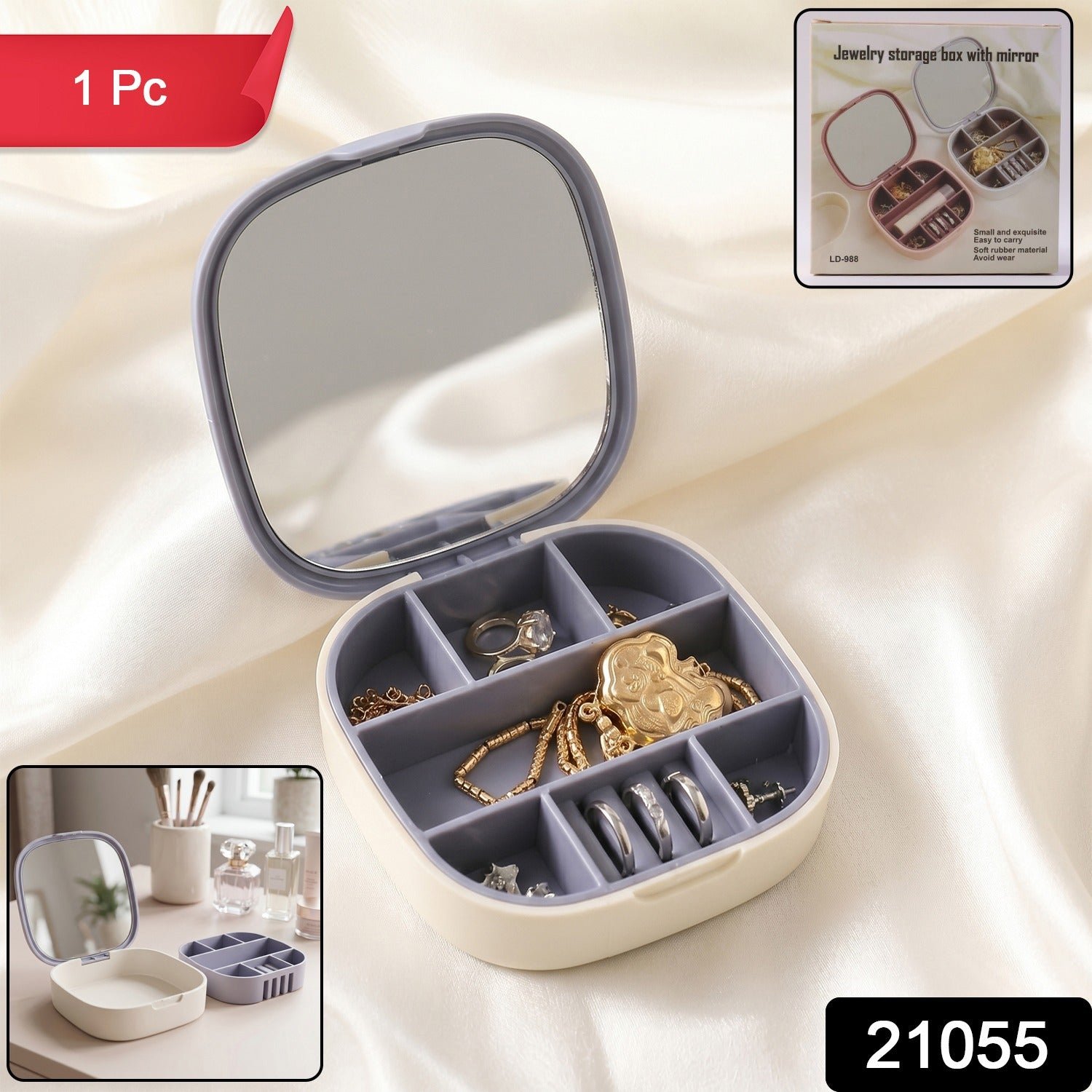 Plastic Jewelry Storage Box – Compact & Travel-Friendly Organizer - Image 3