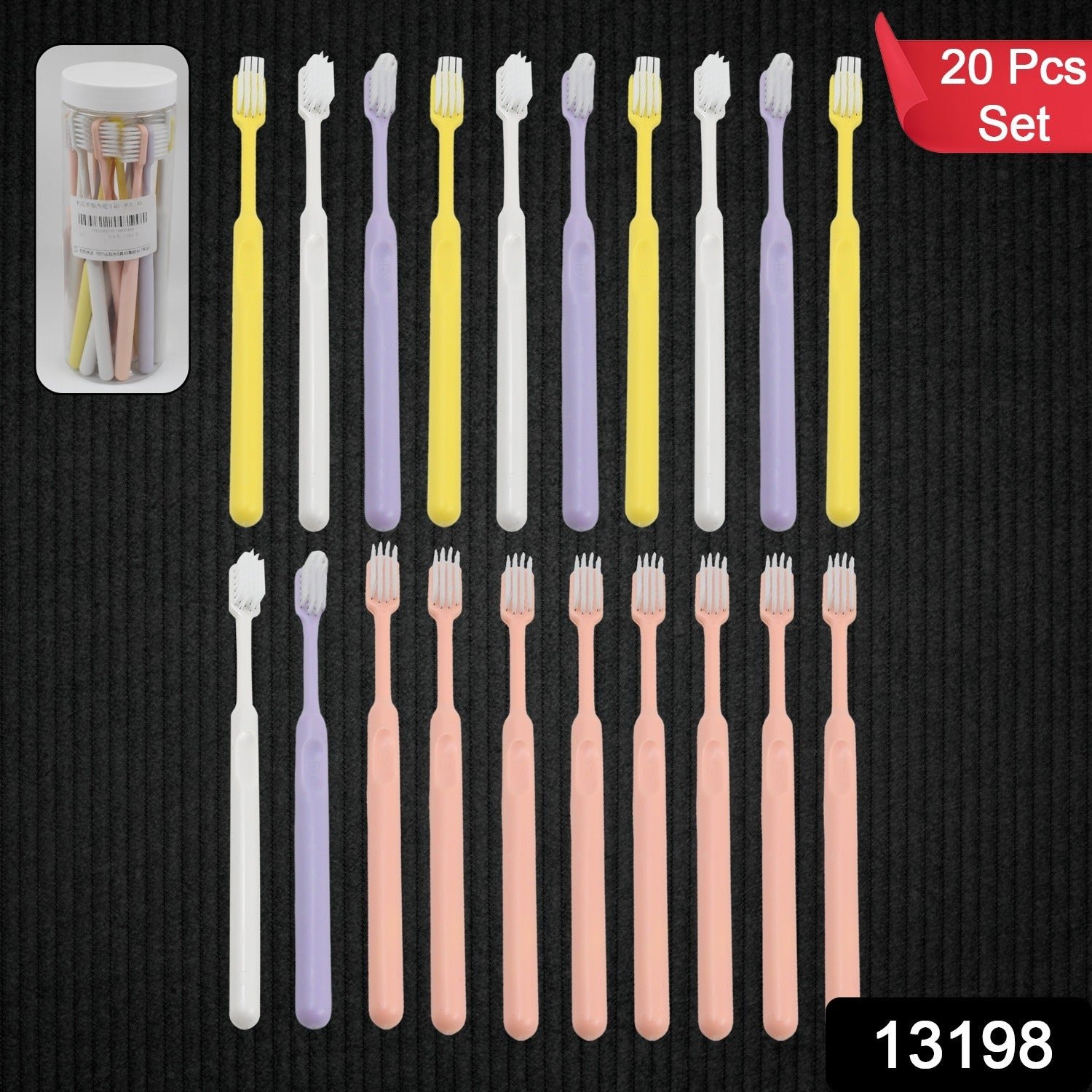 Soft Plastic Toothbrush Set – 20 Pcs with Travel Box | BrushedUp - Image 2