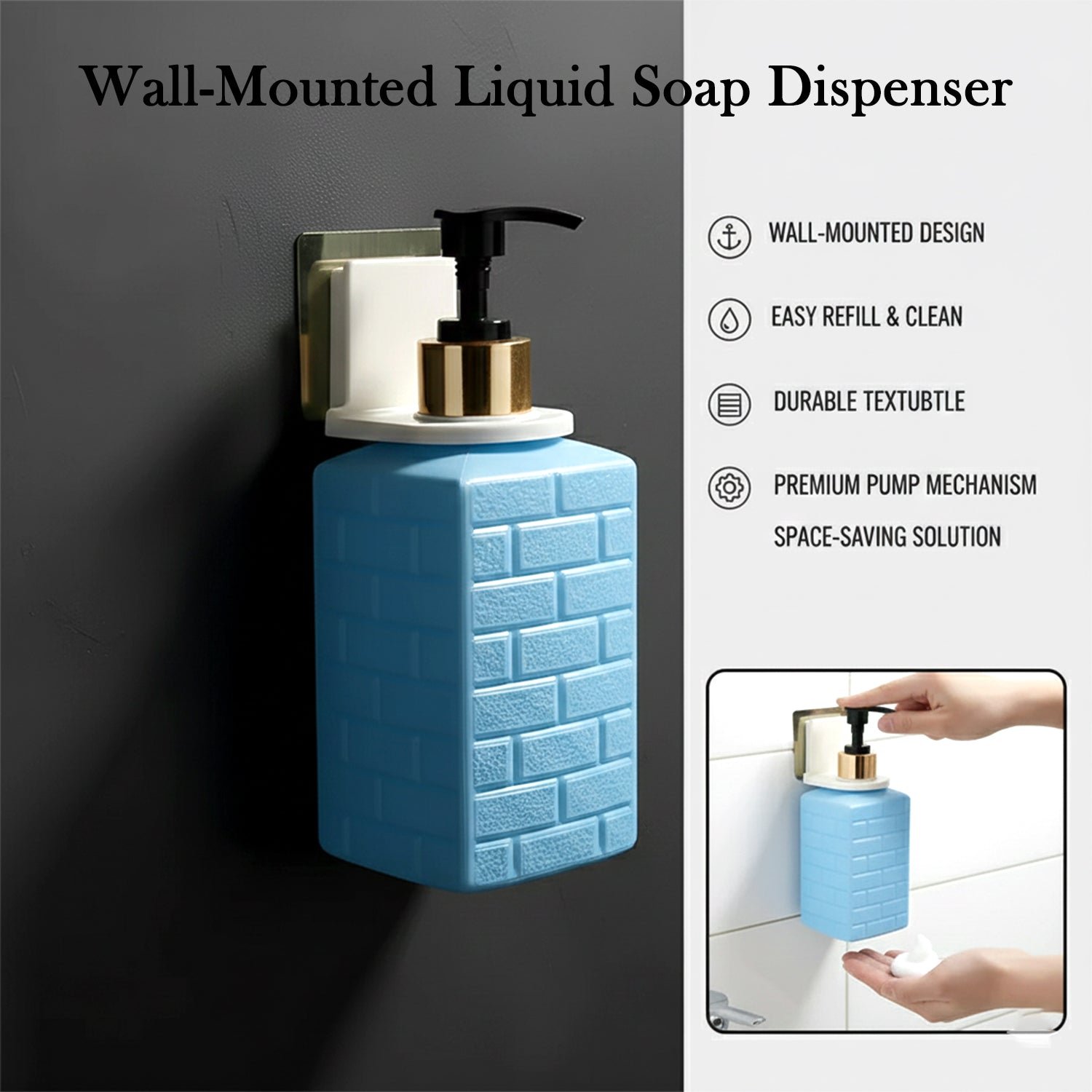 Wall-Mounted Liquid Soap Dispenser – Hygienic, Space-Saving Solution - Image 4