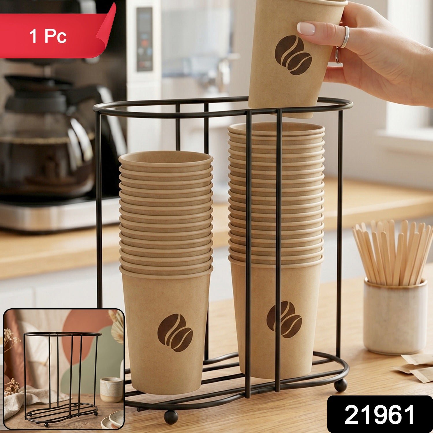 Metal Desktop Water Cup Holder – Space-Saving Organizer for Cups - Image 2
