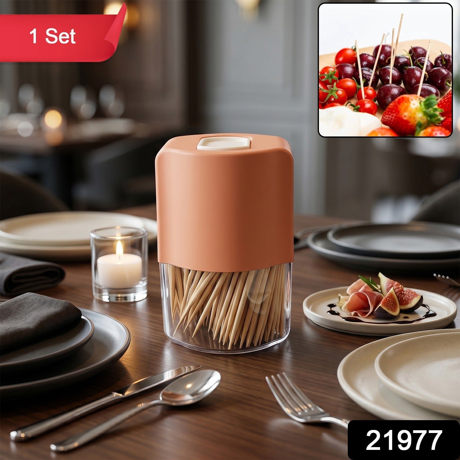 Toothpick Dispenser – Hygienic One-at-a-Time Pop-Up Design - Image 2