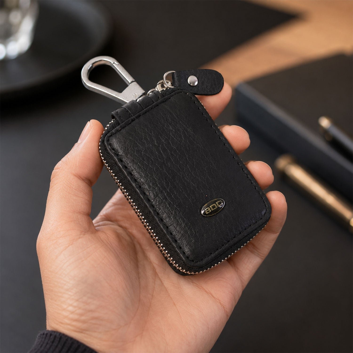 Car Key Case – Durable PU Leather with Zipper & Clip - Image 4