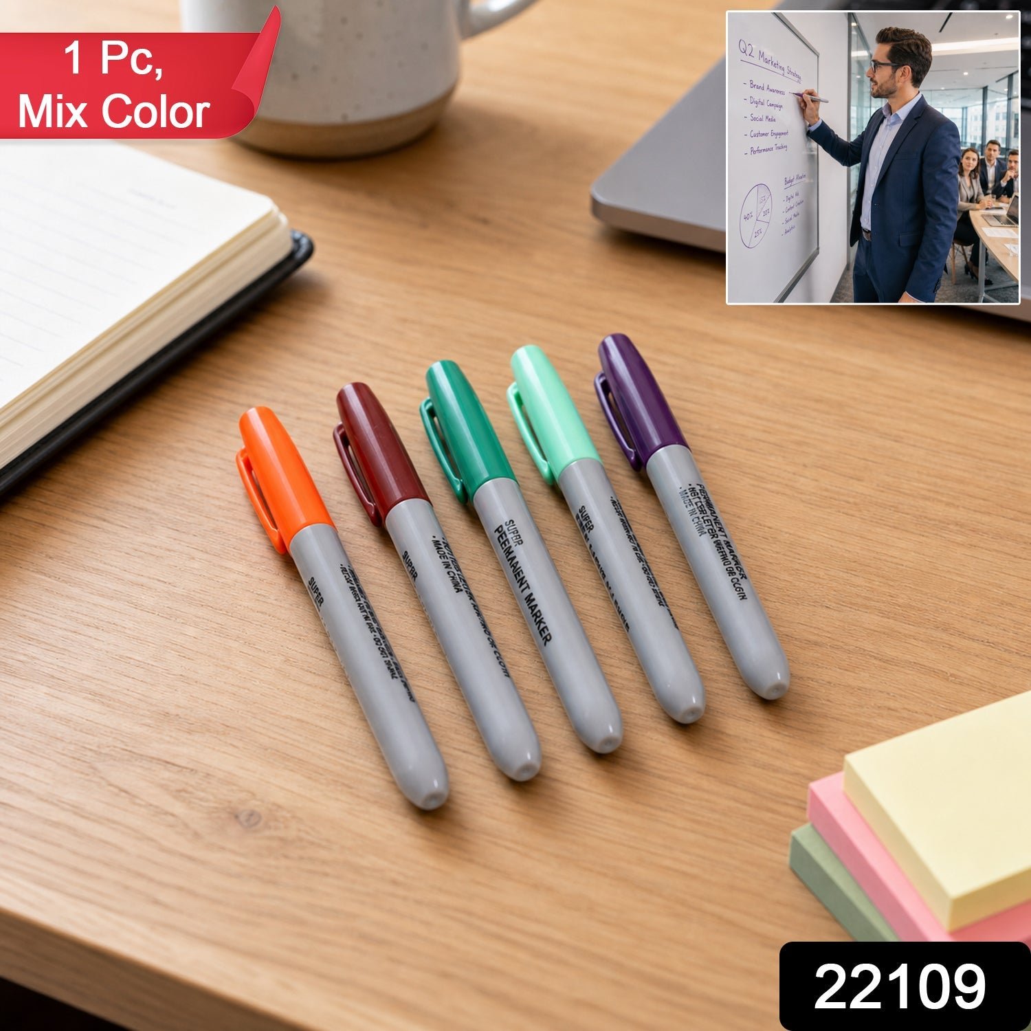 Permanent Marker – Waterproof, Quick-Dry Multicolor Writing Pen - Image 2