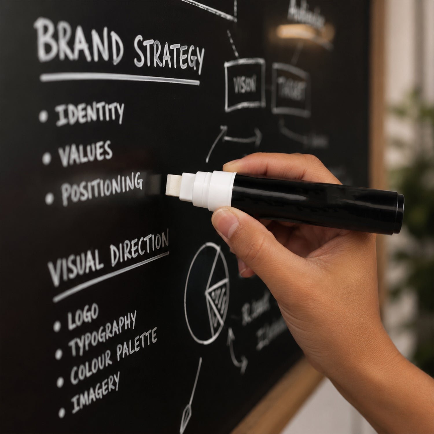 Black Chalk Marker Pen – Liquid Erasable for Chalkboard & Glass - Image 3