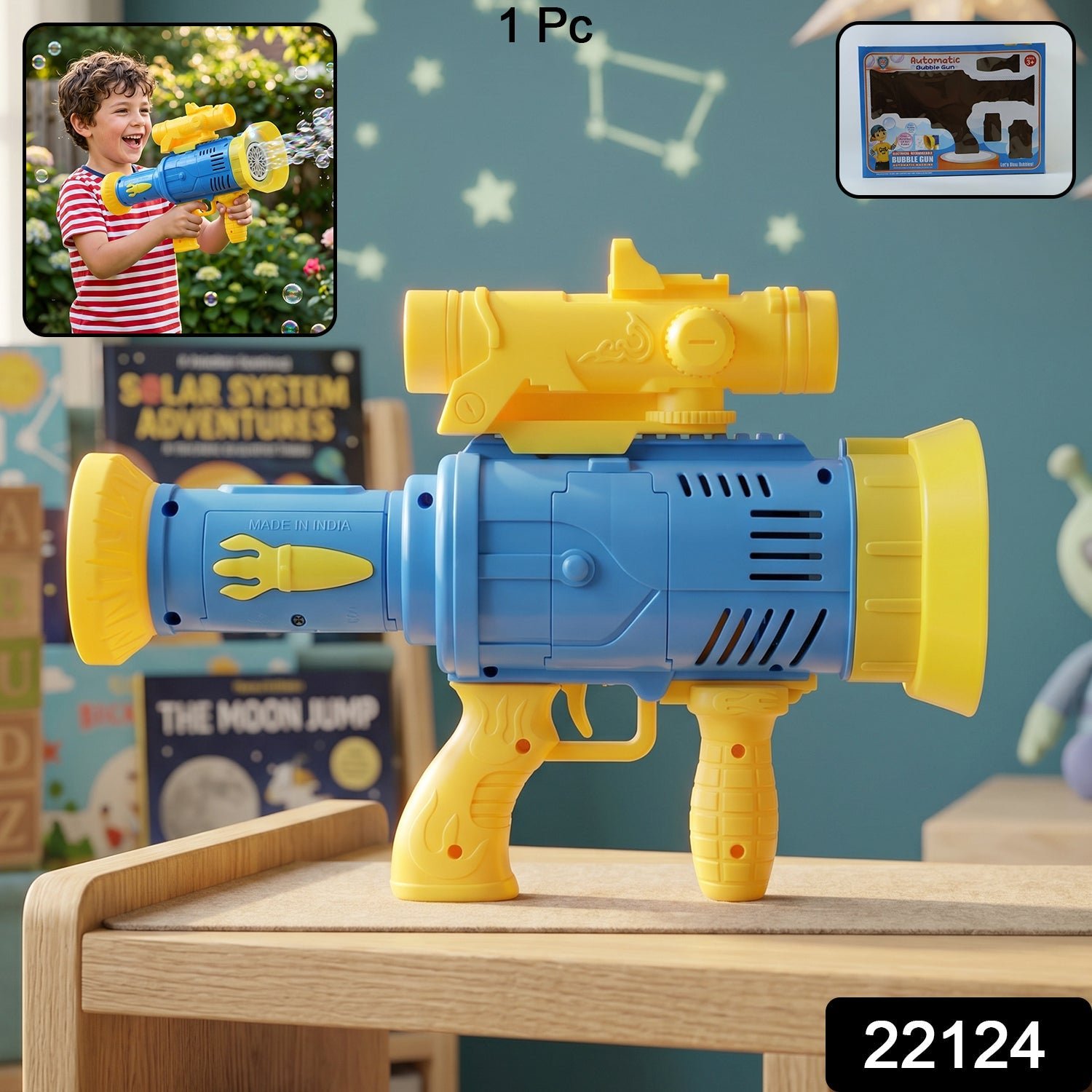 Automatic Bubble Gun – Rechargeable with Colorful Lights for Kids - Image 2