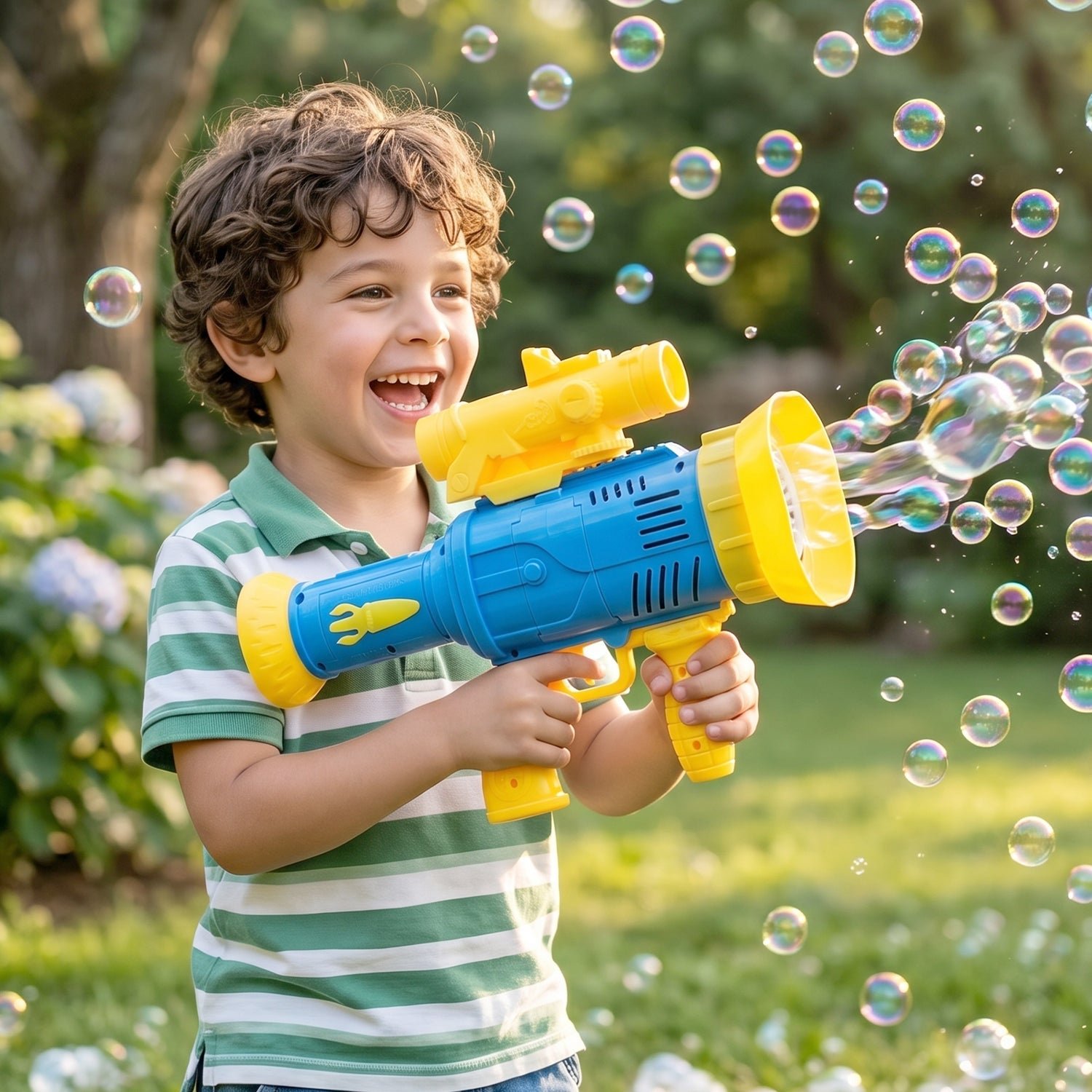 Automatic Bubble Gun – Rechargeable with Colorful Lights for Kids - Image 3