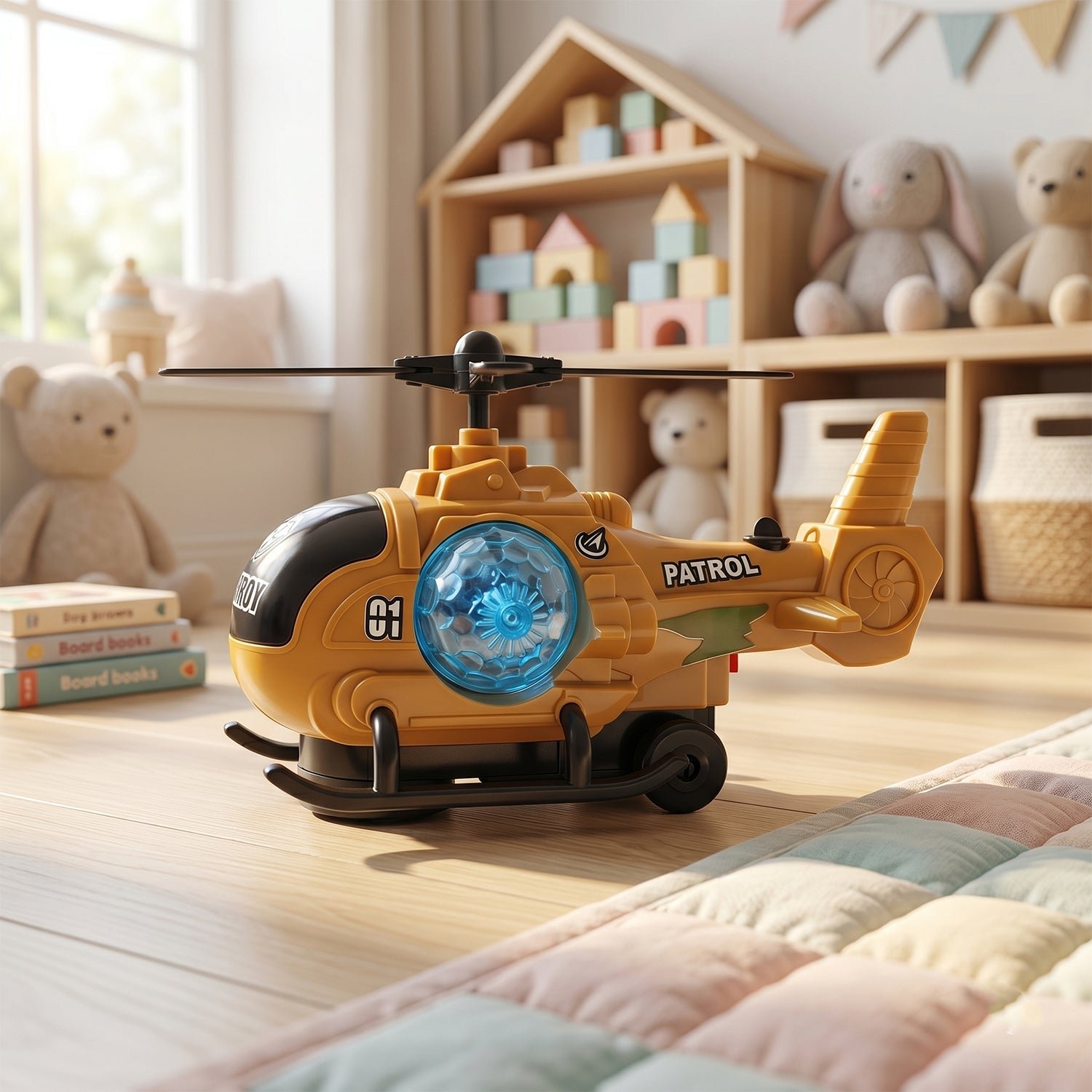 Military Spray Helicopter Toy – Lights, Music & Mist for Kids - Image 3
