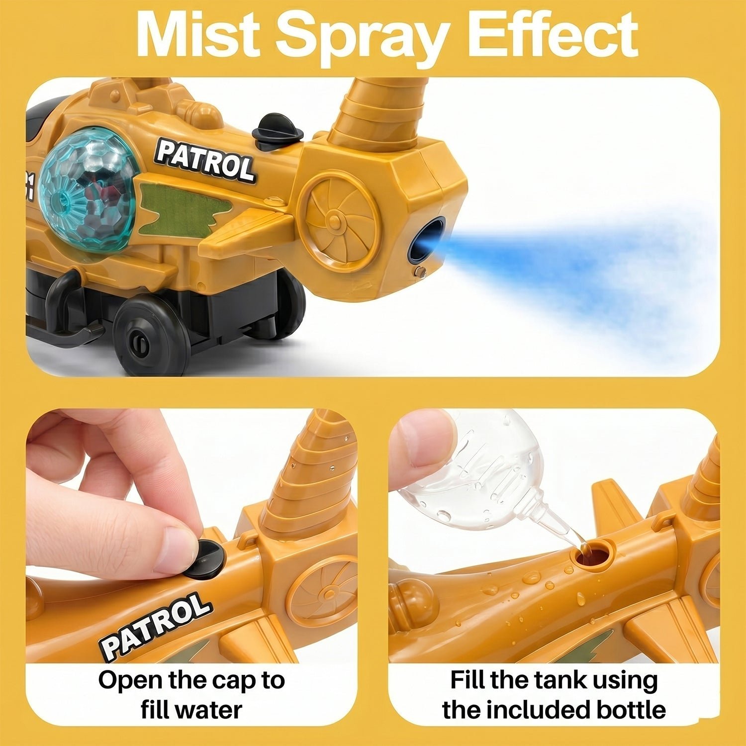 Military Spray Helicopter Toy – Lights, Music & Mist for Kids - Image 4