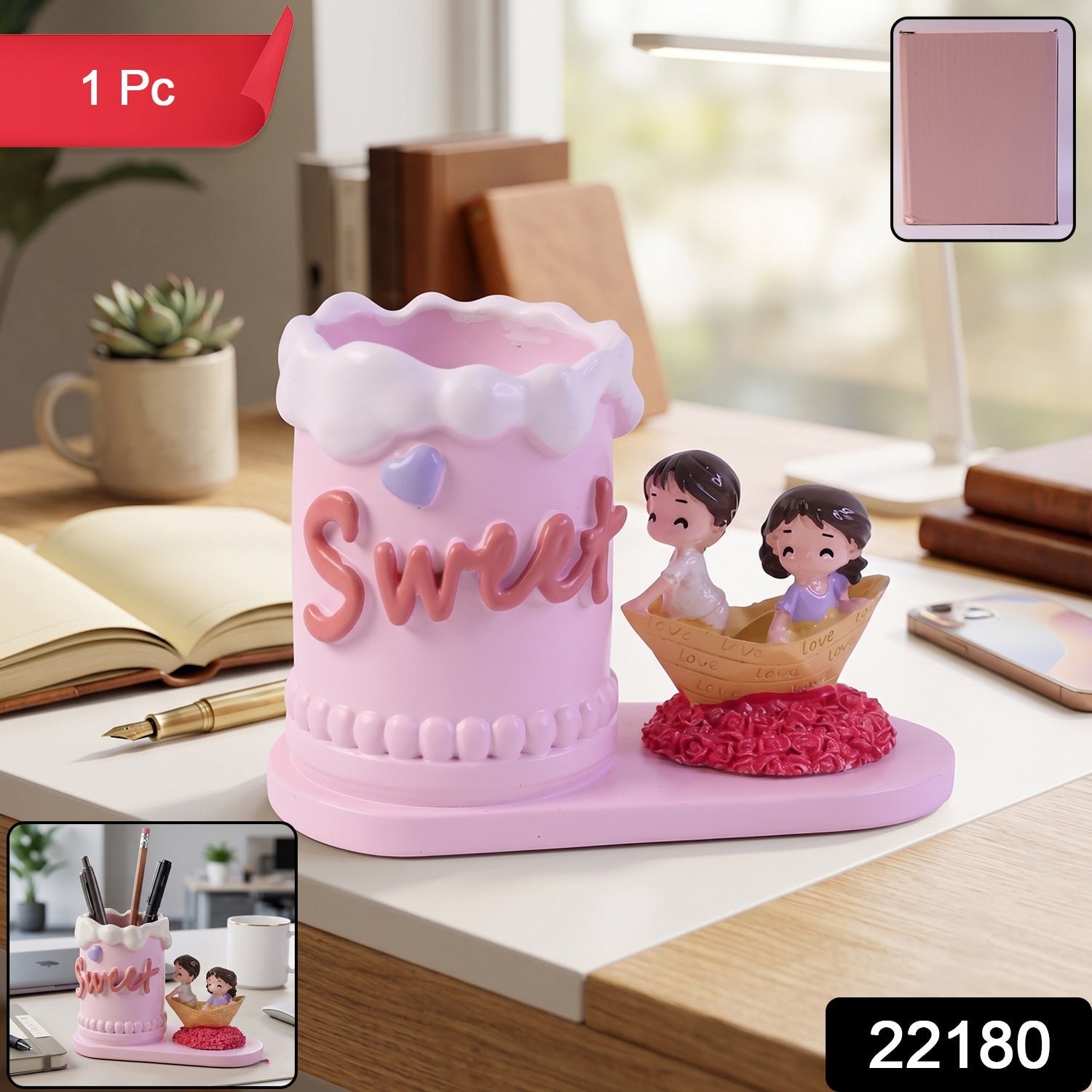 Pen Holder Stand – Decorative Resin Desk Organizer for Home & Office - Image 2