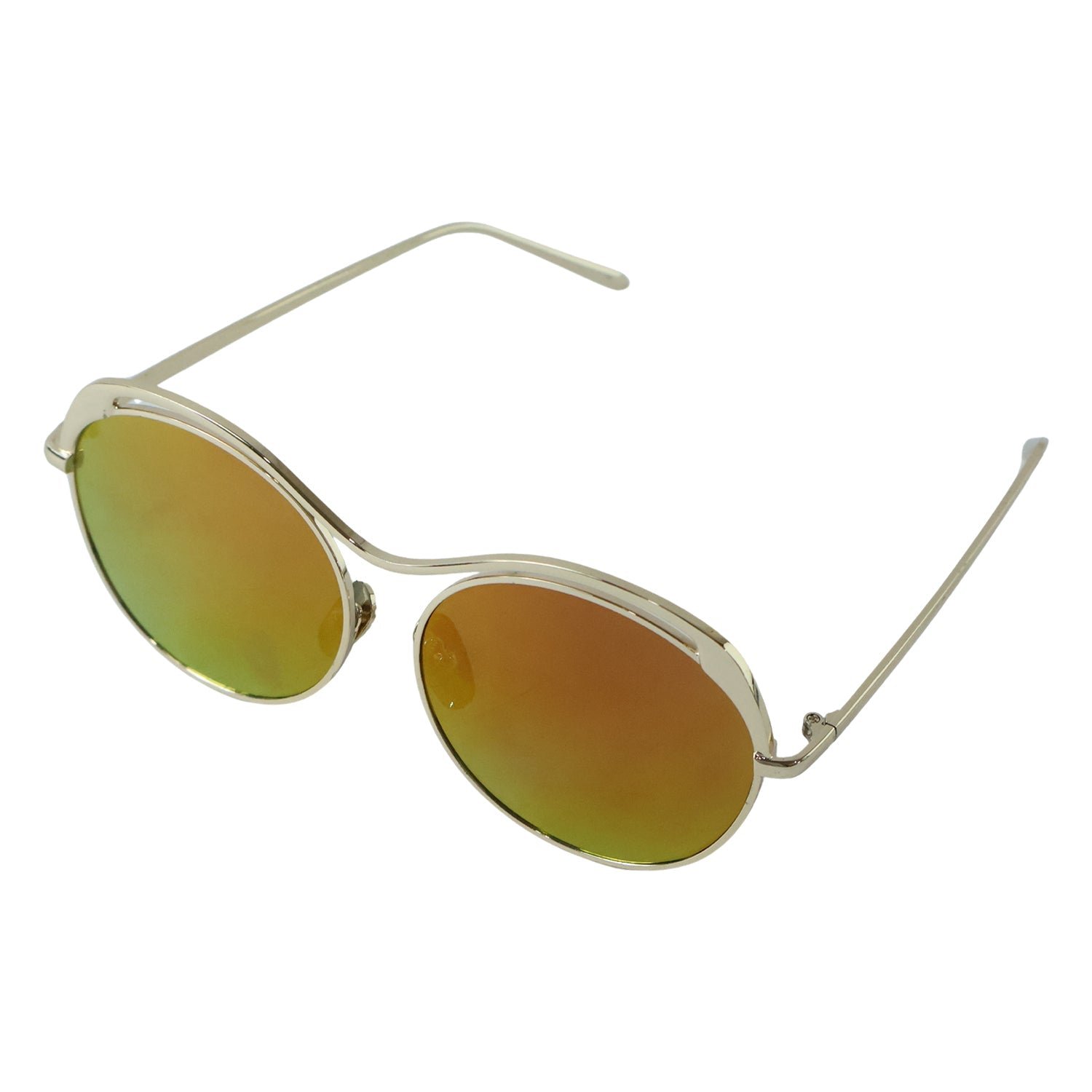 Fashion Sunglasses – Trendy Metal Frame with Mirrored Lenses - Image 5