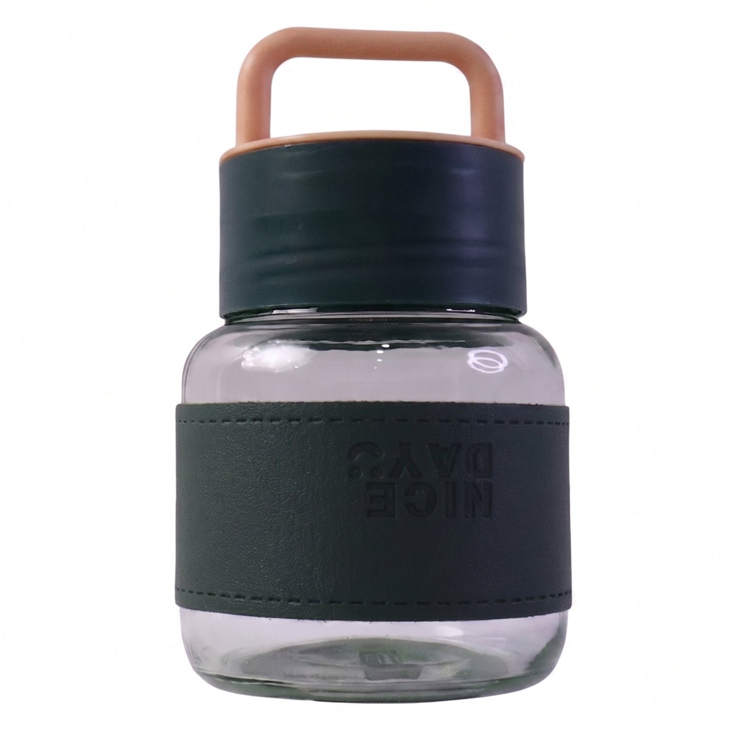 Glass Water Bottle – Stylish, Portable with Handle & Leather Sleeve - Image 5