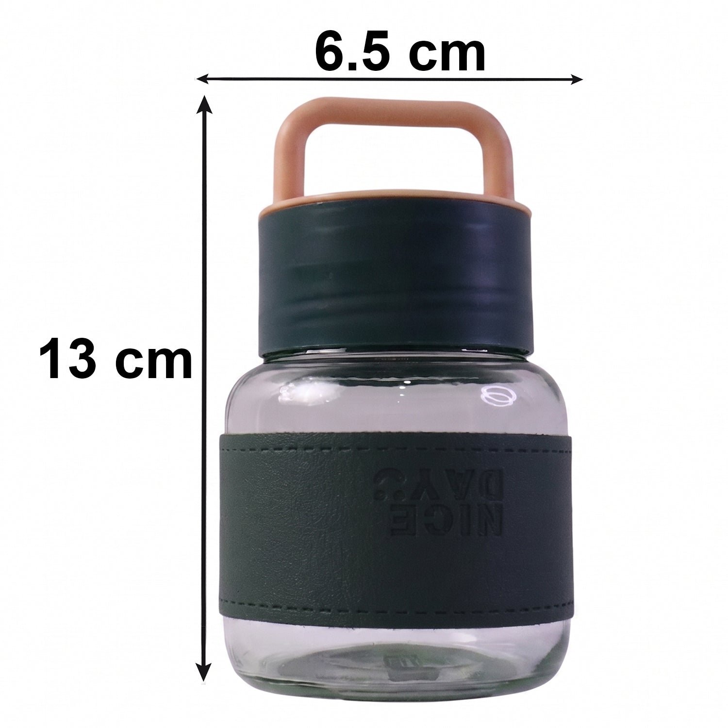 Glass Water Bottle – Stylish, Portable with Handle & Leather Sleeve - Image 6