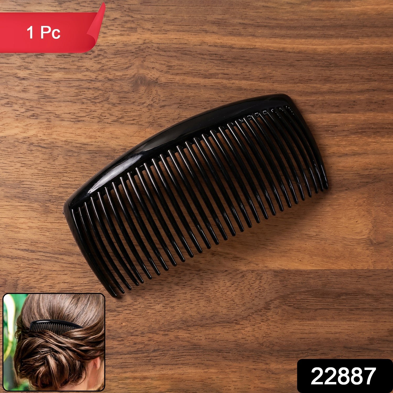Plastic Hair Styling Side Comb – Firm Grip for Updos & Buns - Image 2