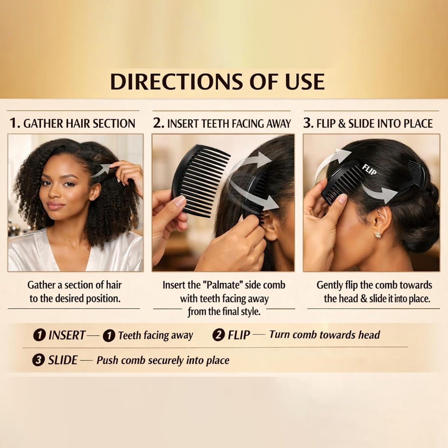 Plastic Hair Styling Side Comb – Firm Grip for Updos & Buns - Image 4