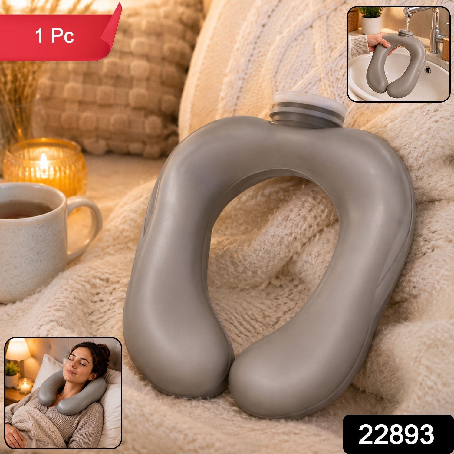 U Shape Hot Water Bottle – Neck & Shoulder Pain Relief & Warmth - Image 2