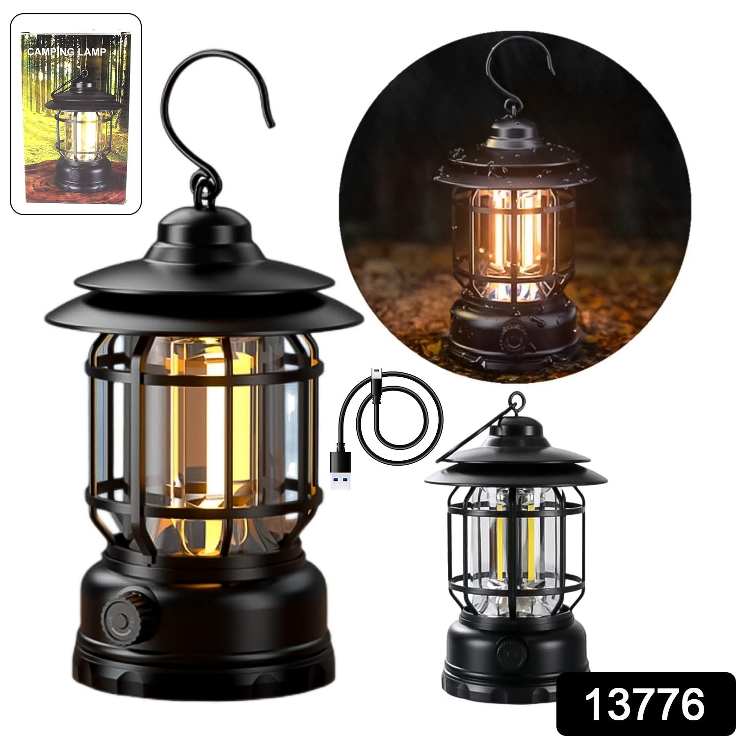 Rechargeable LED Camping Lantern - Retro Dimmable Light | Garden Vera - Image 2