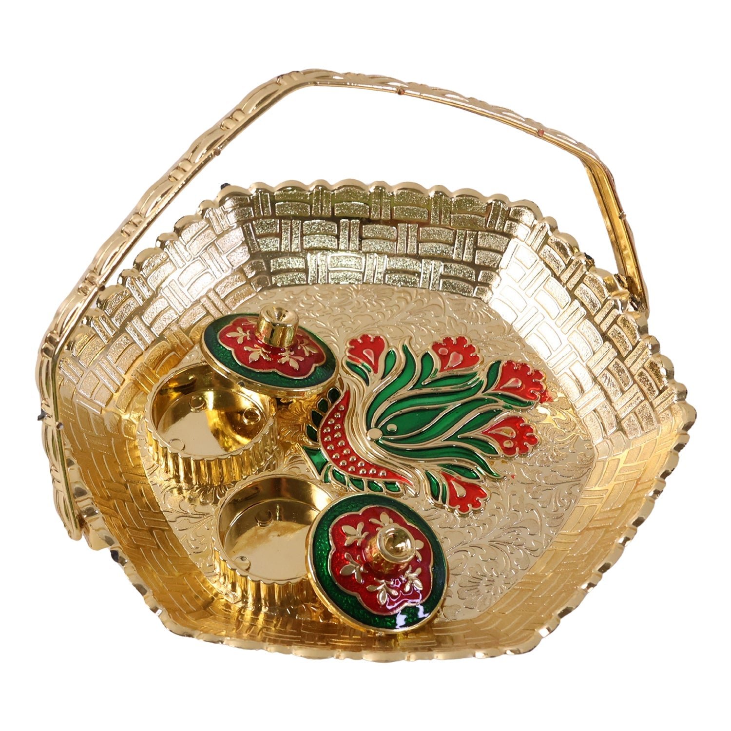 Golden Kumkum Kankavati Basket – Elegant Ritual Organizer - Image 5