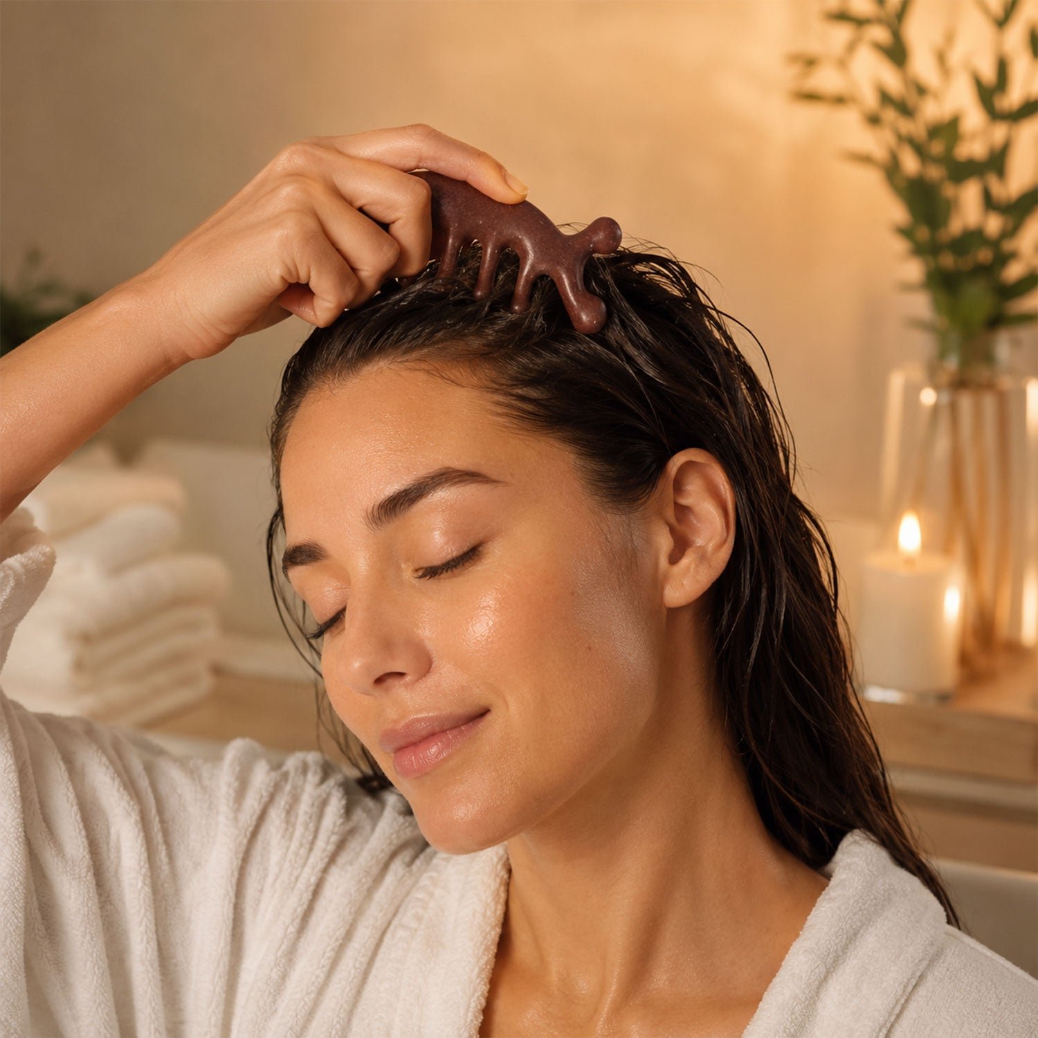 Wooden Scalp Massager Comb – Promotes Hair Growth & Relaxation - Image 2