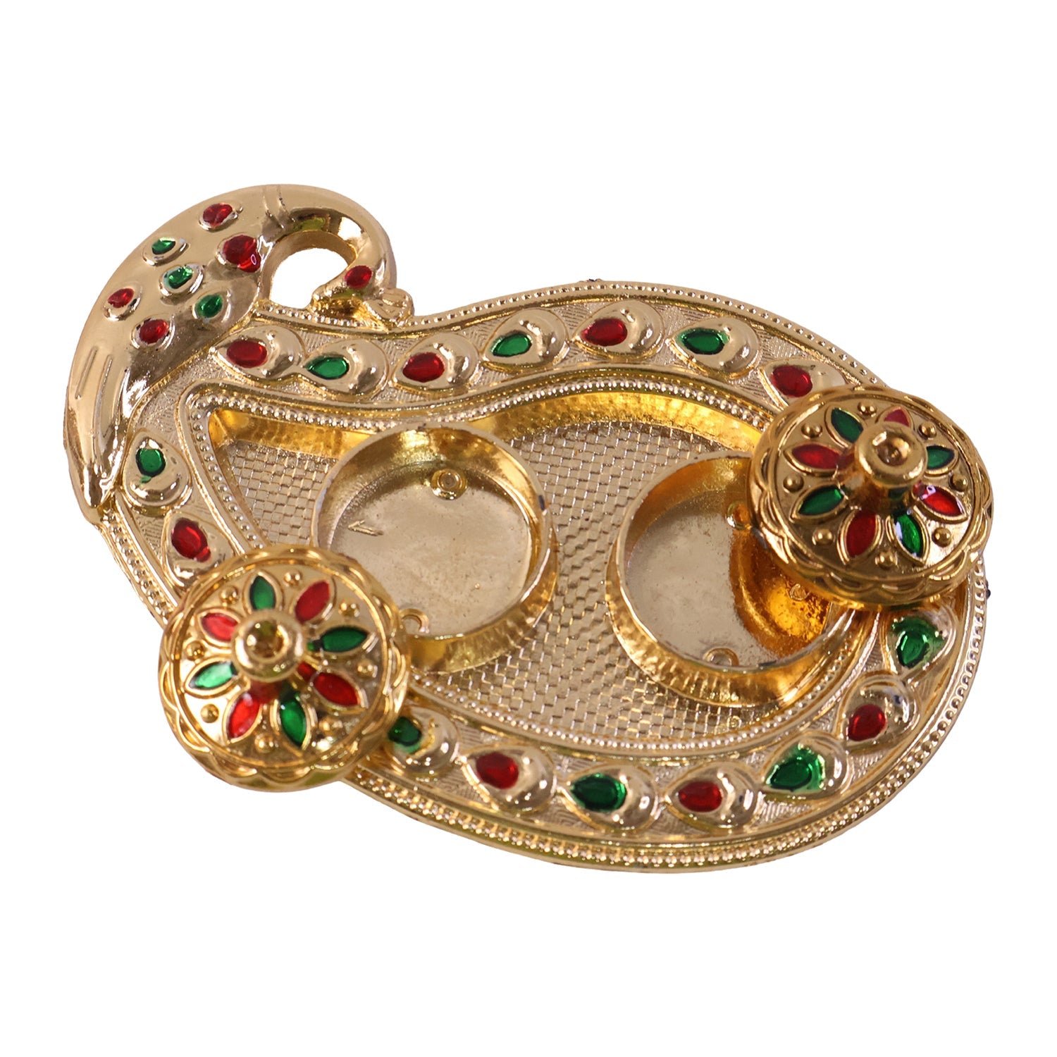 Golden Kumkum Kankavati Holder – Elegant Pooja Organiser - Image 5