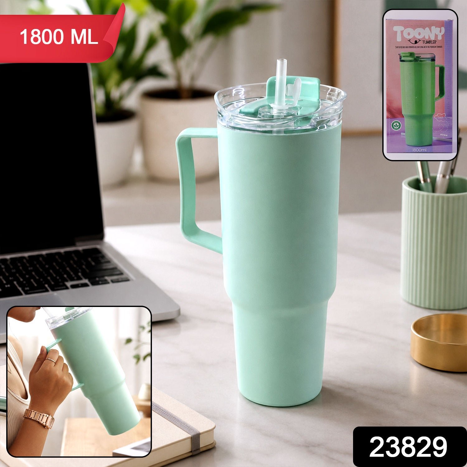 Travel Tumbler – Large 1800ml Capacity with Leak-proof Lid - Image 2