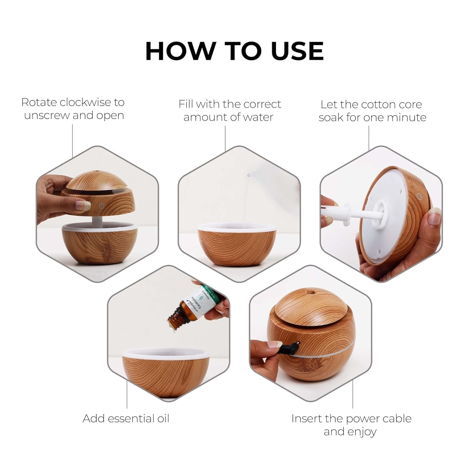 Ultrasonic Aroma Diffuser – Compact 200ml with Color LED Light - Image 4
