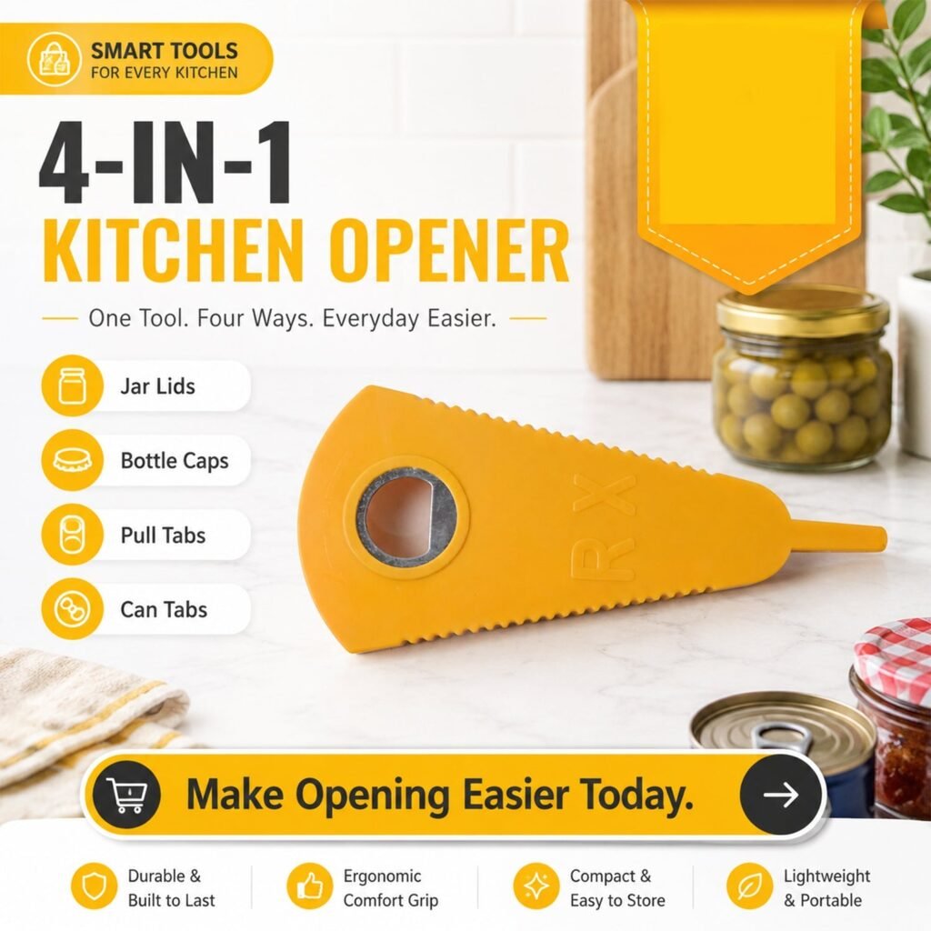 Stainless Steel Multipurpose Bottle & Can Opener – Easy-Grip Design