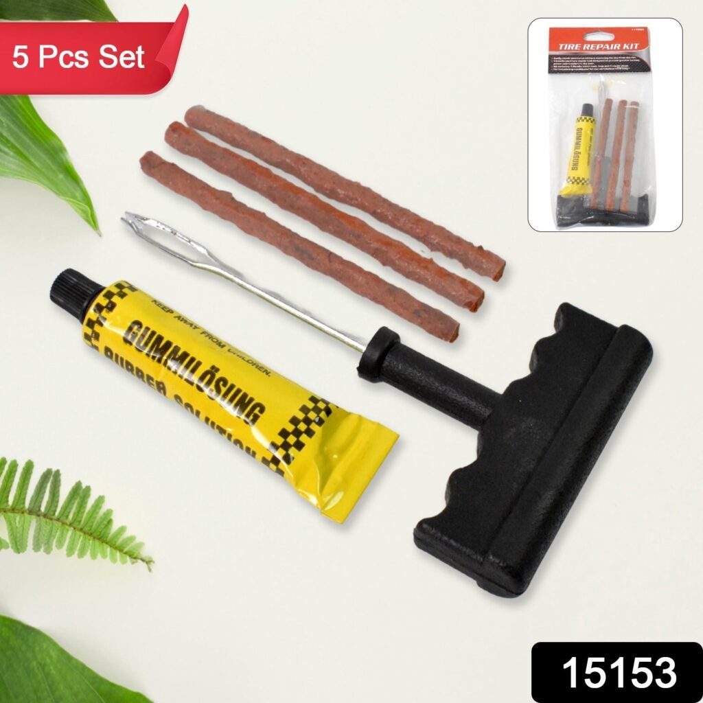 Tubeless Tyre Puncture Repair Kit - 5 Pc Emergency Set | Arrive Kit