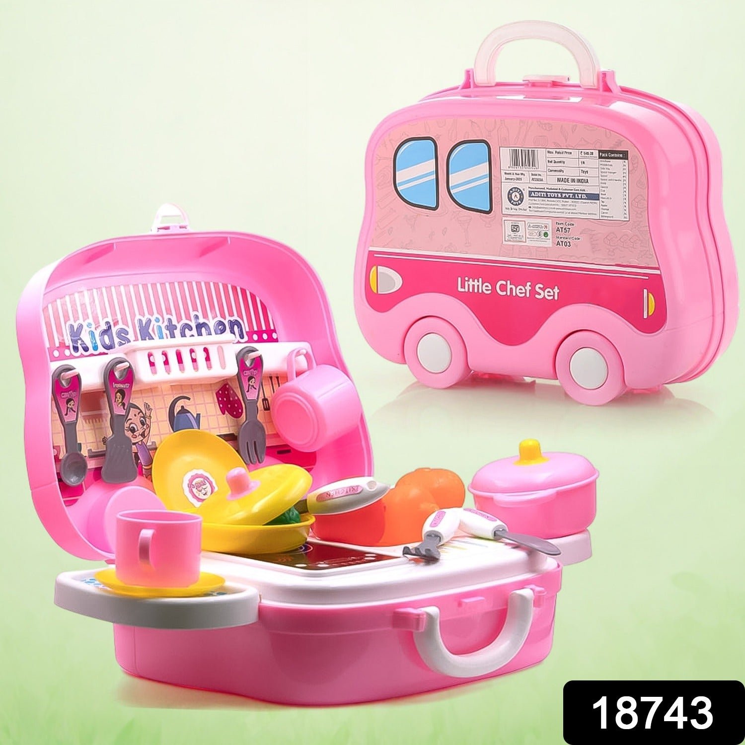 Kids Kitchen Play Set - 23-Piece Portable Pretend Play | Aditi - Image 2