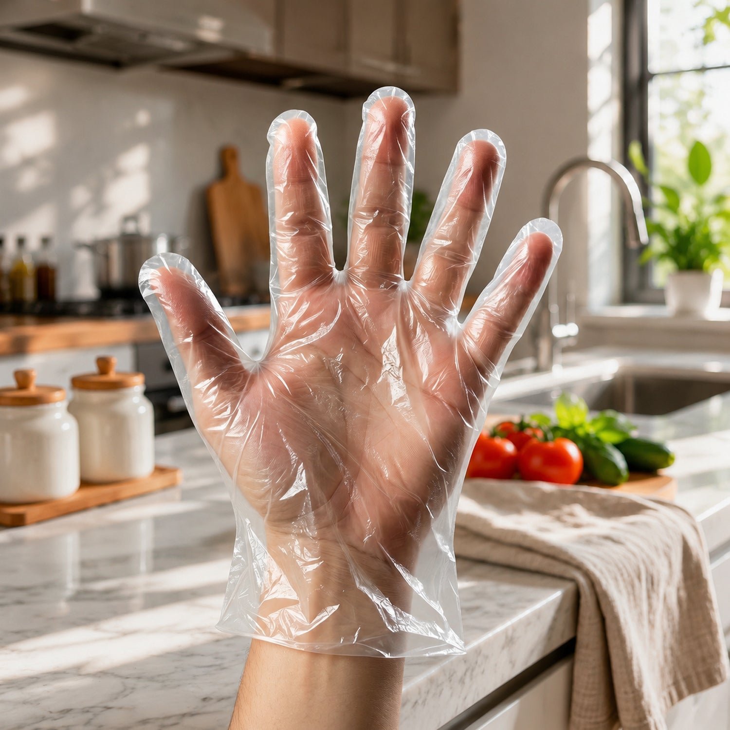 Disposable Plastic Gloves – Hygienic & Convenient for Food & Cleaning - Image 3