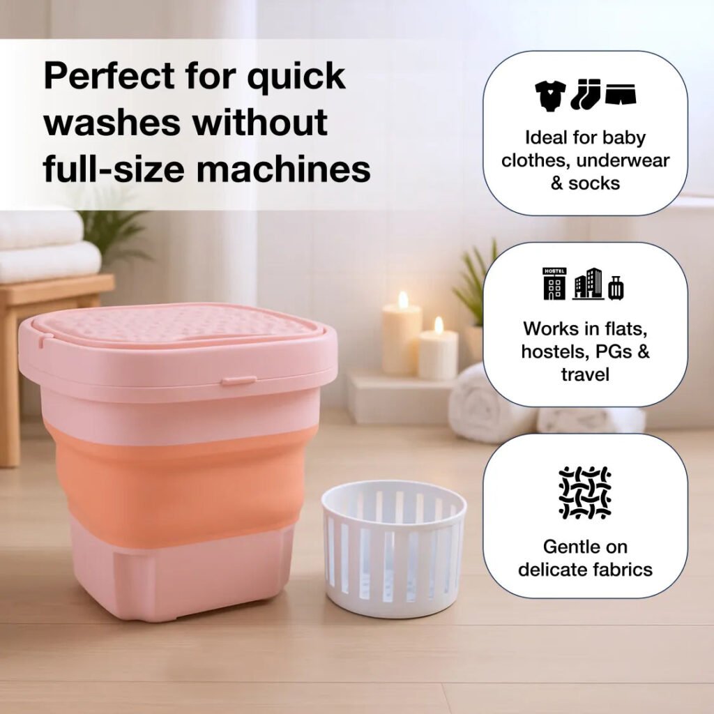 Portable Washing Machine - Foldable Mini Washer | Velvet Wipe