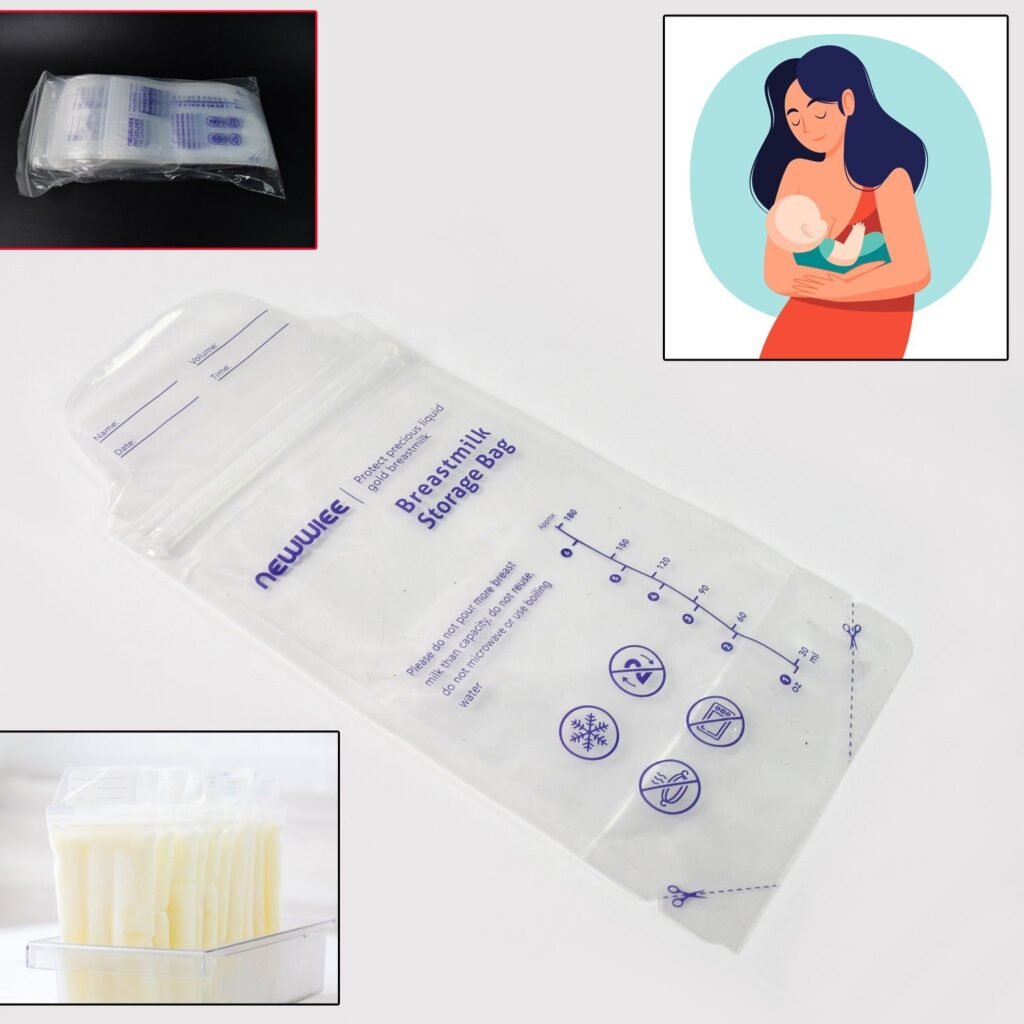 Breastmilk Storage Bags - Double Zipper Seal 60 Pcs | FERVENT