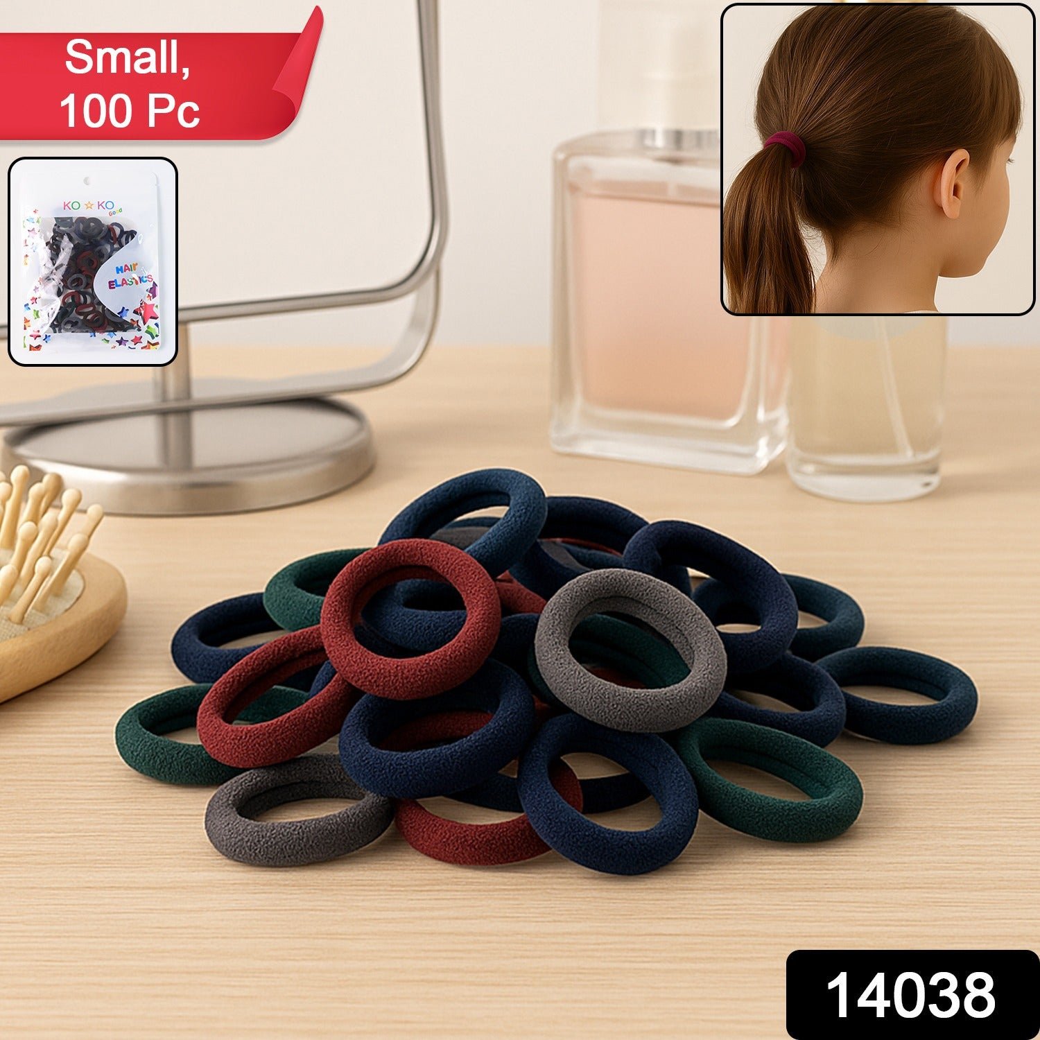 Small Hairbands - Multicolour Rubber Bands (Pack of 100) | Calm & Curl - Image 2
