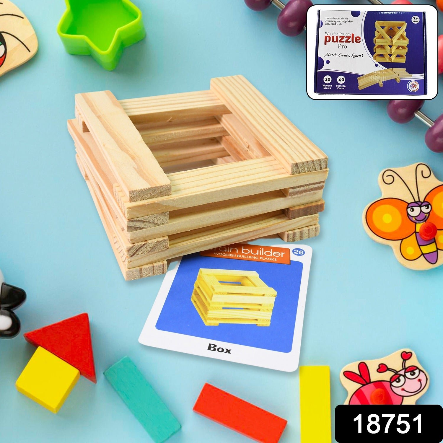 Wooden Pattern Puzzle - Brain Game for Kids & Adults | Puzzle Vista - Image 2