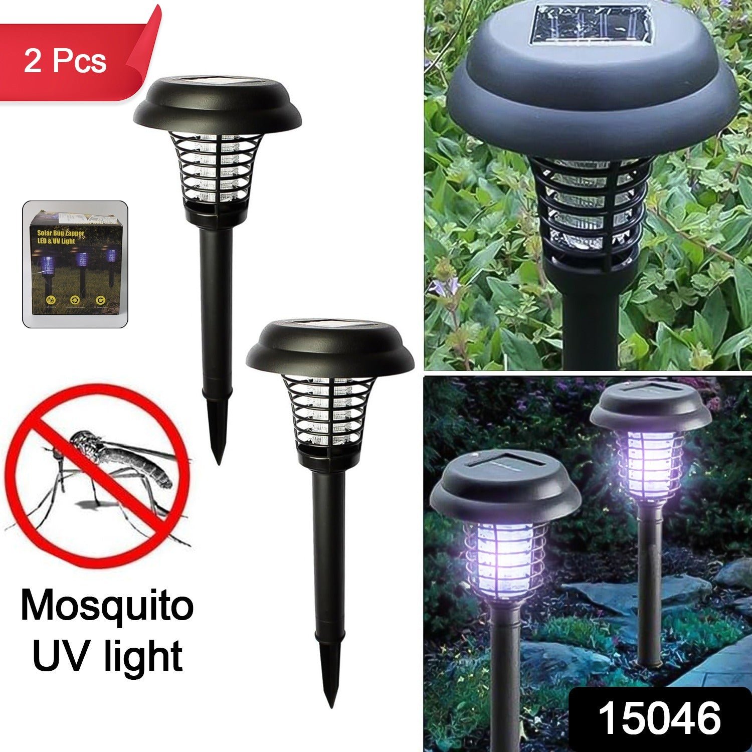 Solar Mosquito Trap – UV LED Garden Light (2 Pc) | Garden Vera - Image 2