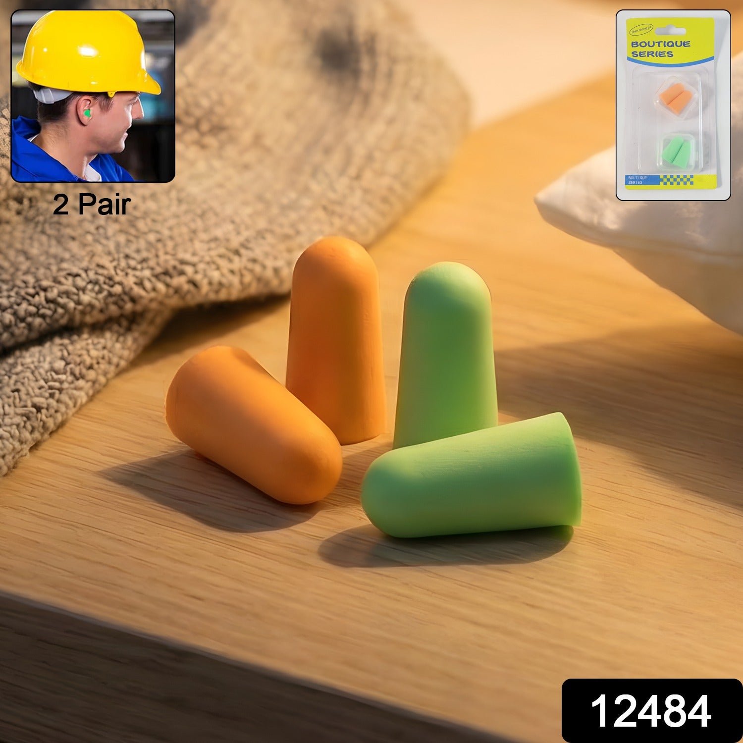 Noise Reduction Foam Ear Plugs – Soft, Reusable 2 Pair Set - Image 2