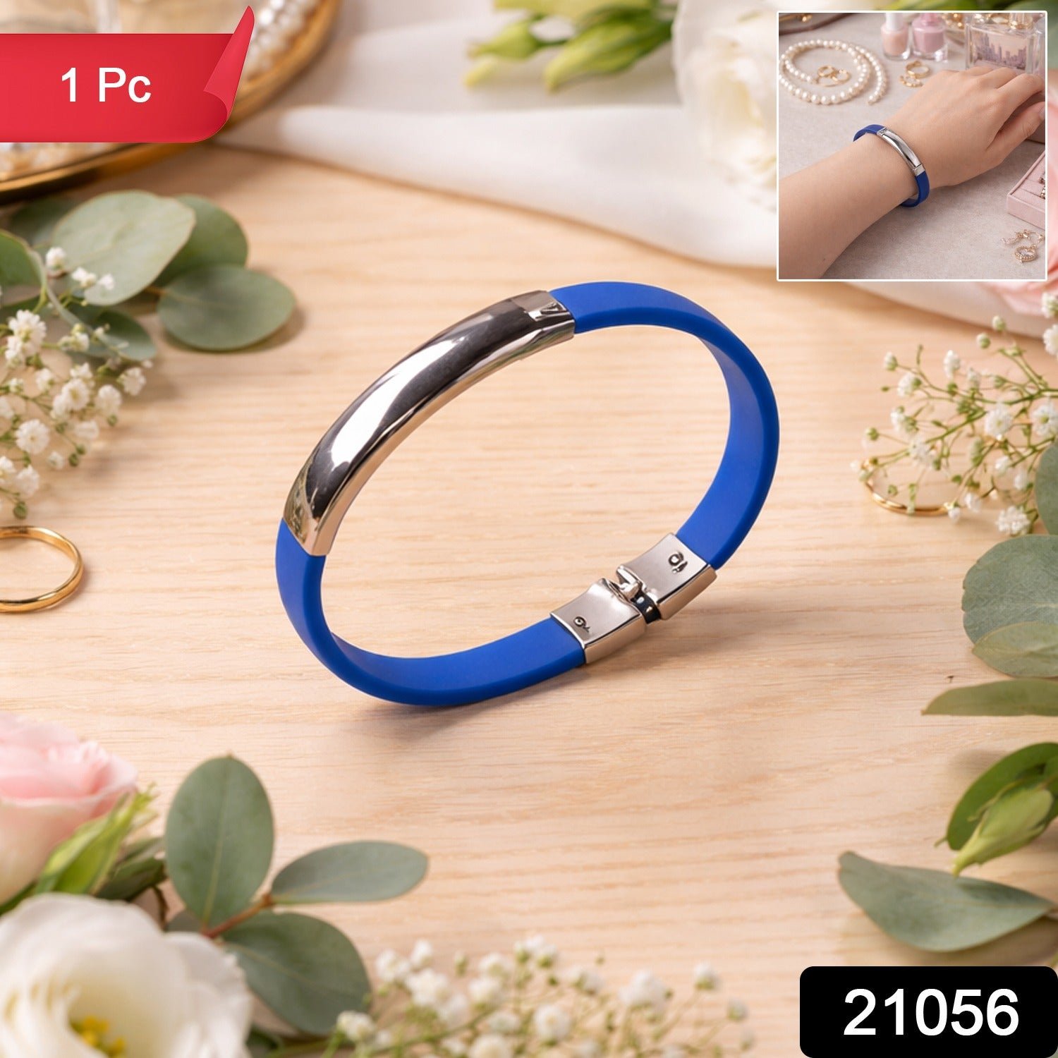 Premium Fancy Wrist Bracelet – Stylish Silicone Metal Design - Image 2