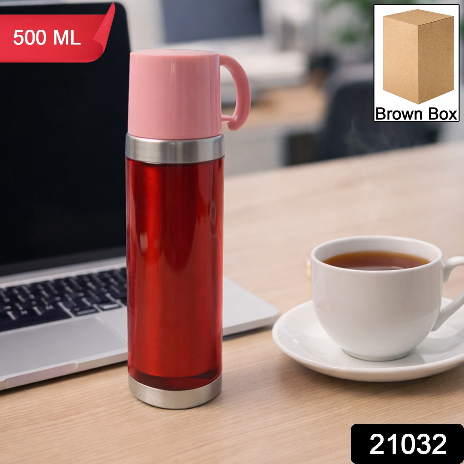 Insulated Travel Mug 500ML – Spill-Proof Lid & Steel Base - Image 2