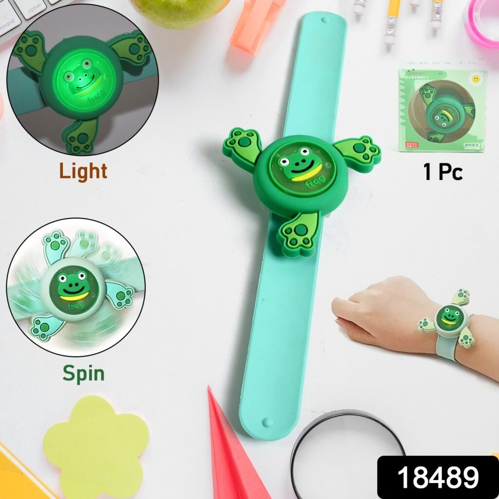 Kids LED Slap Bracelet - Spinning Light-Up Cartoon | Little Fashionistas