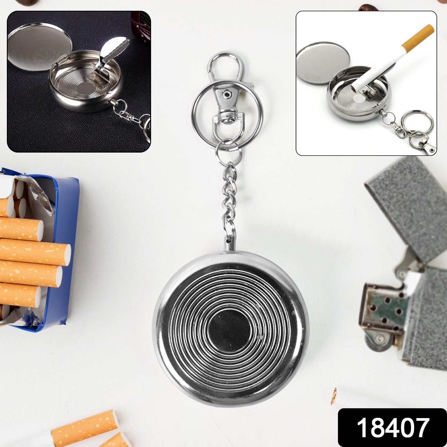 Mini Stainless Steel Ashtray – Portable with Secure Lid for Travel - Image 2