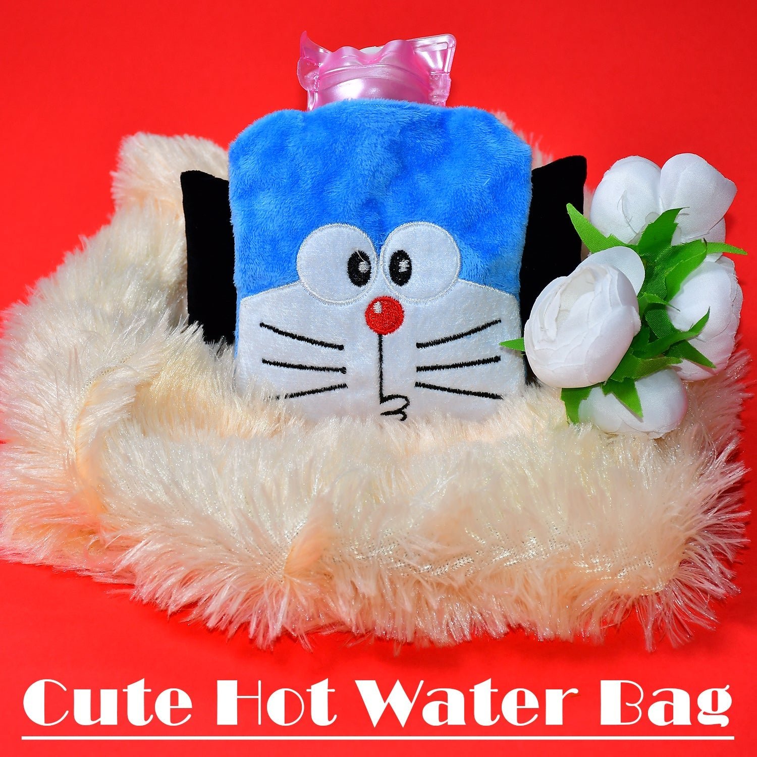 Doremon Hot Water Bag - Soft Cover for Pain Relief | Velvet Wellness - Image 3