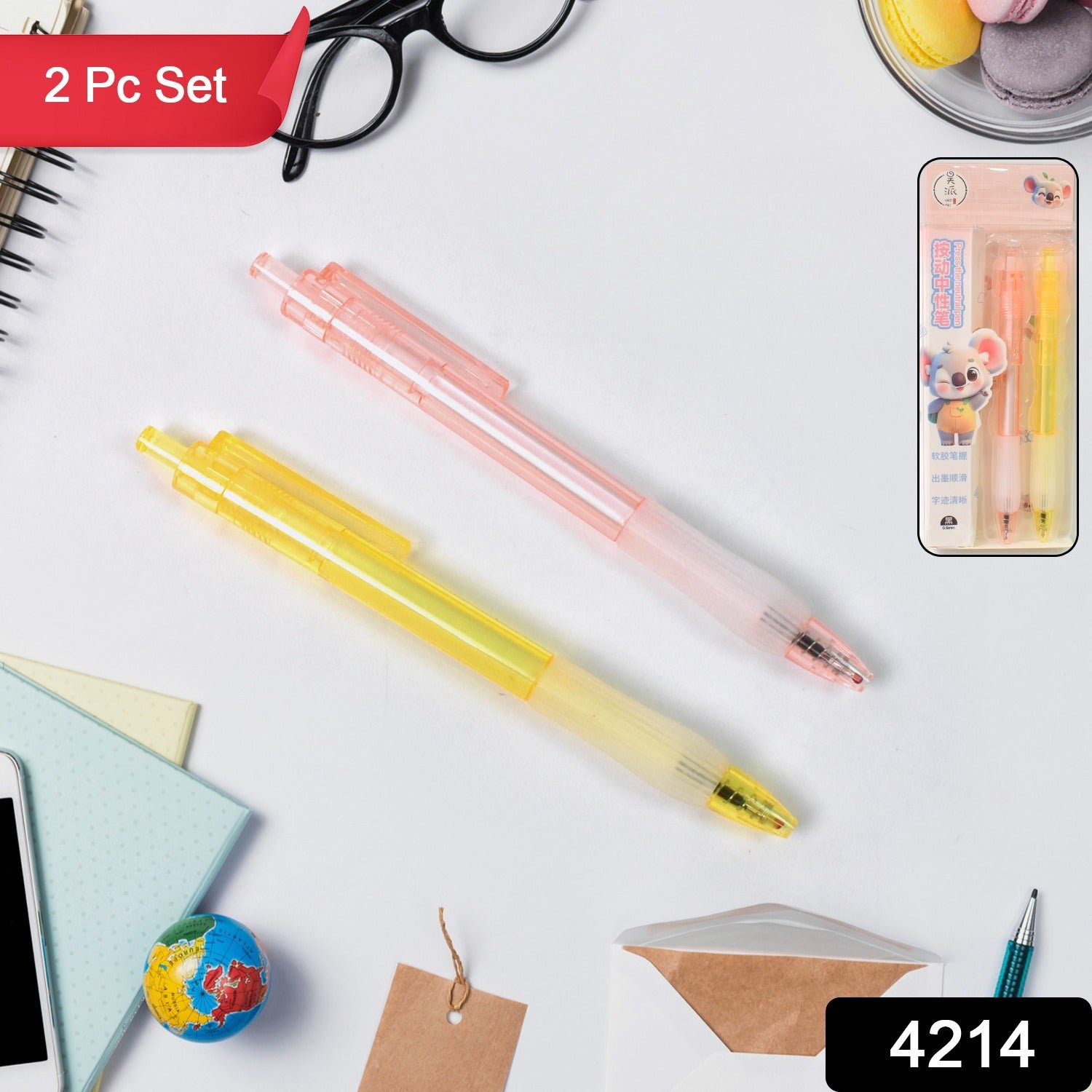 Smooth Writing Ball Pen - Black Ink, Fine Tip (2 Pc) | CustoPen - Image 2